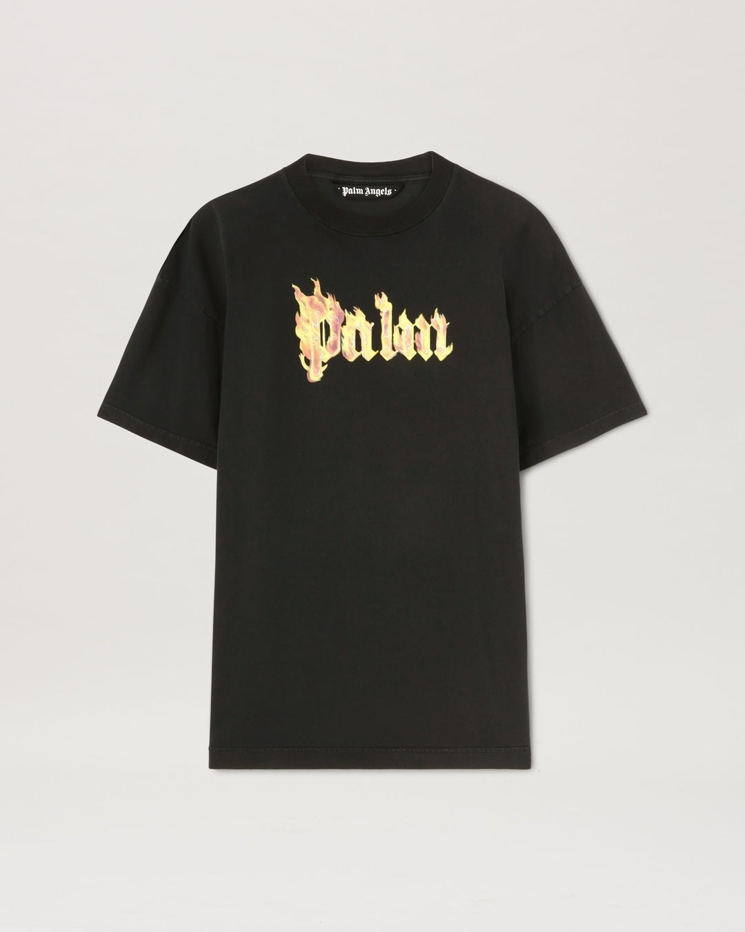 Burning Gold Back Logo T-Shirt Palm angels оригінал – Купити в Україні – боковий вид - PALM ANGELS