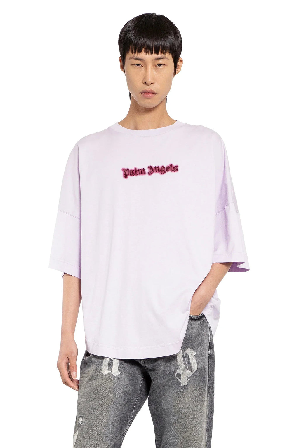 Neon Logo T-Shirt Palm angels – Гарантія оригінальності – боковий вид
