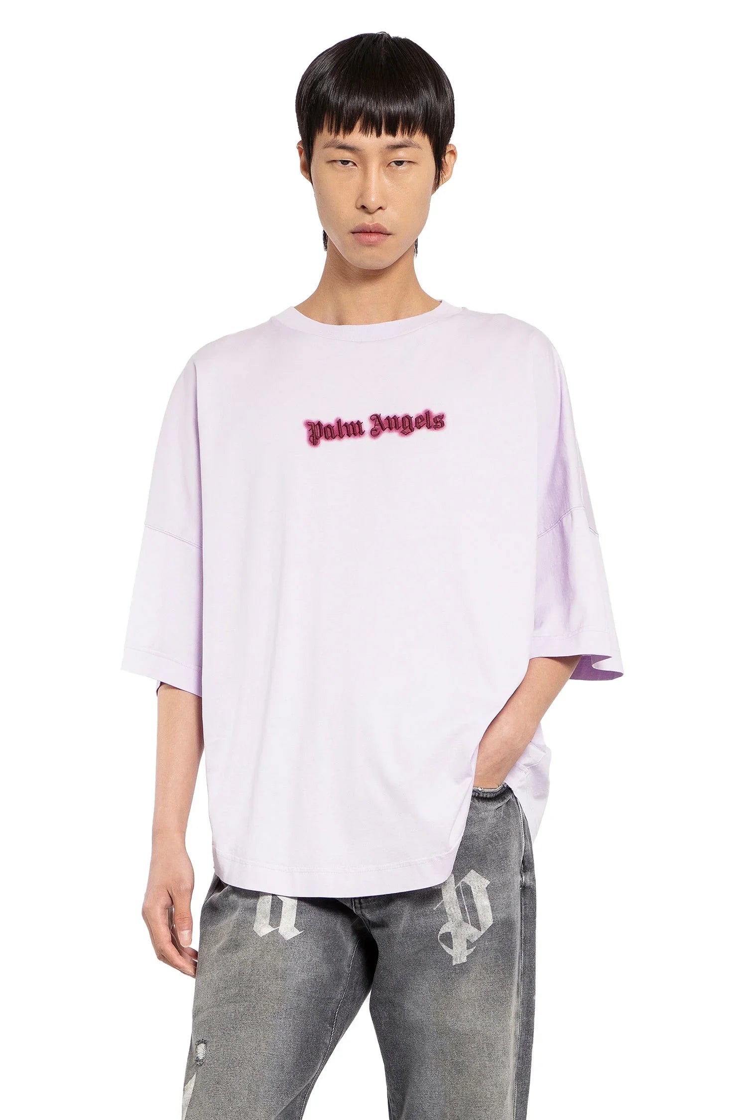 Neon Logo T-Shirt Palm angels – Гарантія оригінальності – боковий вид