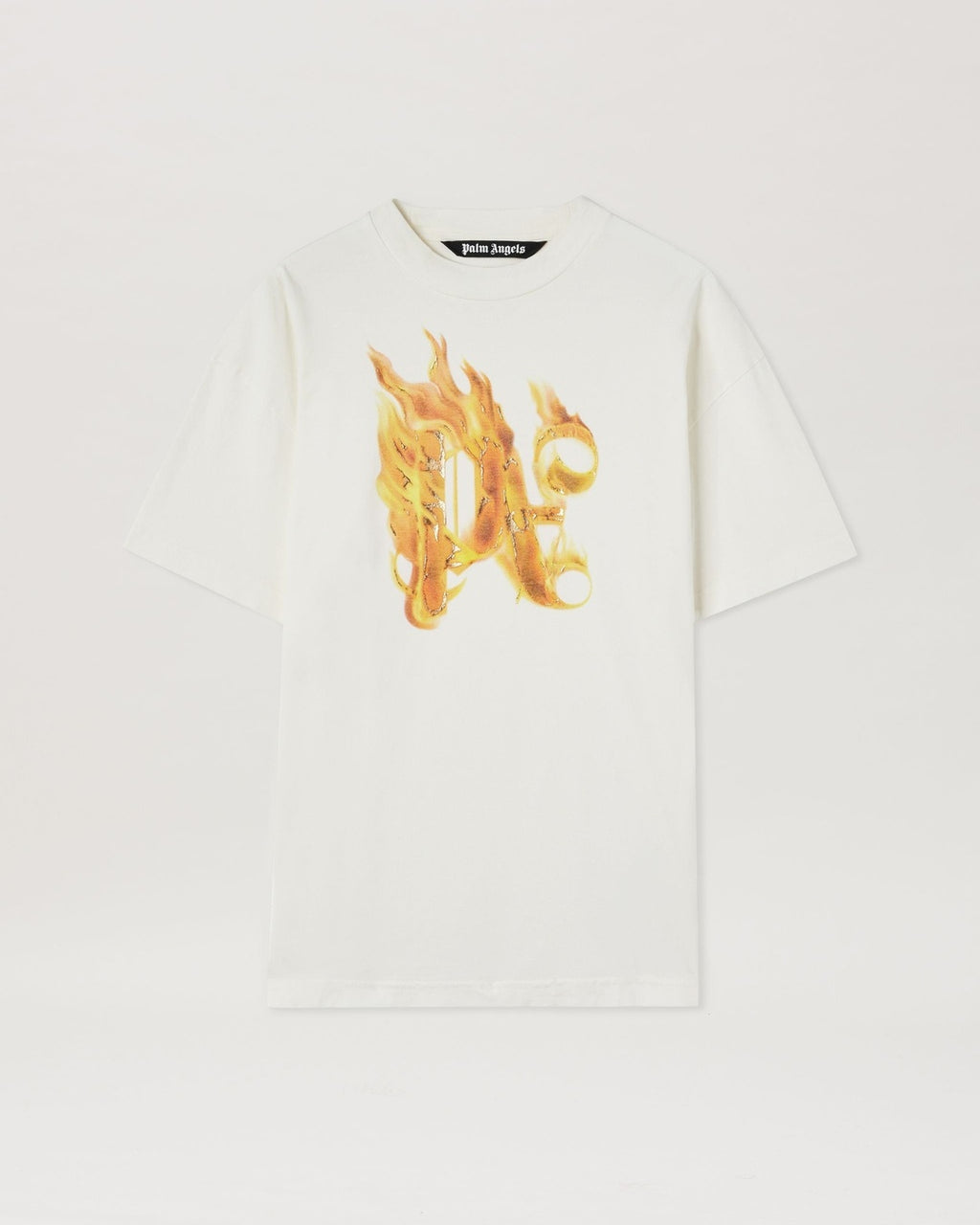 Burning Monogram White T-Shirt Palm angels оригінал – Купити в Україні – боковий вид