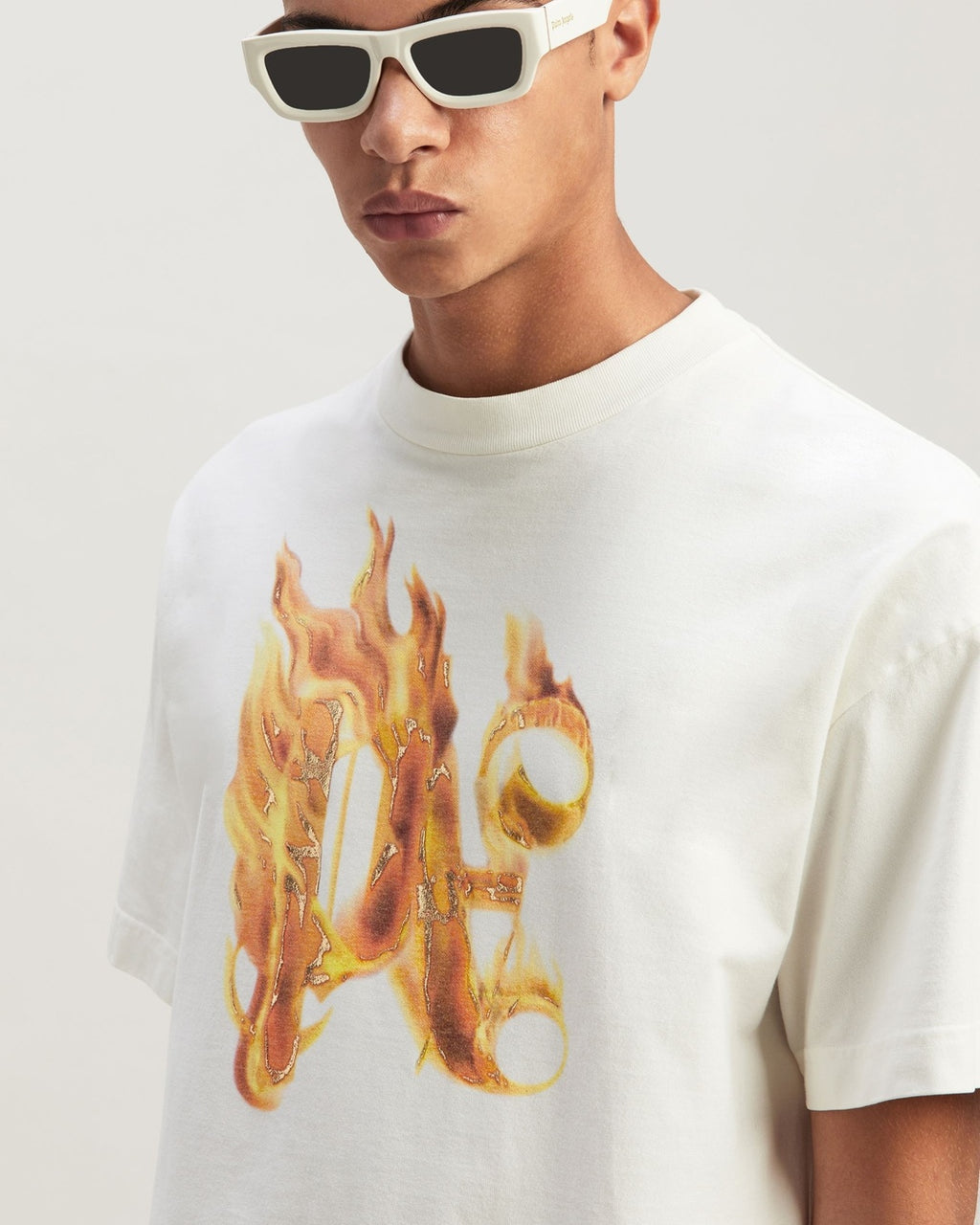Burning Monogram White T-Shirt Palm angels оригінал – Купити в Україні – детальний вид