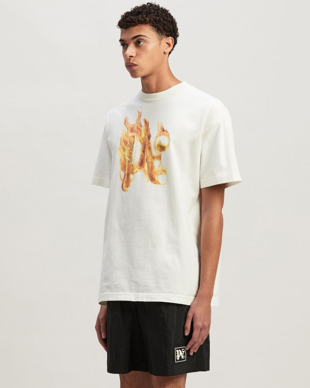Burning Monogram White T-Shirt Palm angels оригінал – Купити в Україні – збільшений вид