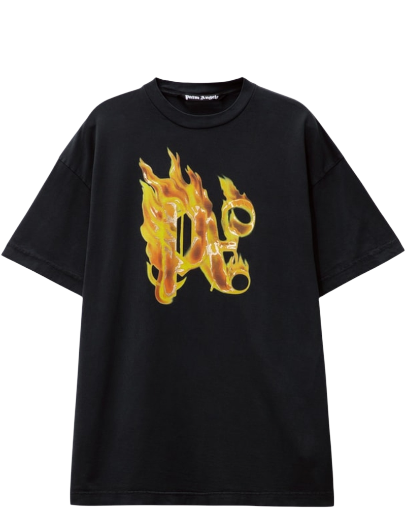 Burning Monogram Black T-Shirt Palm angels оригінал – Купити в Україні