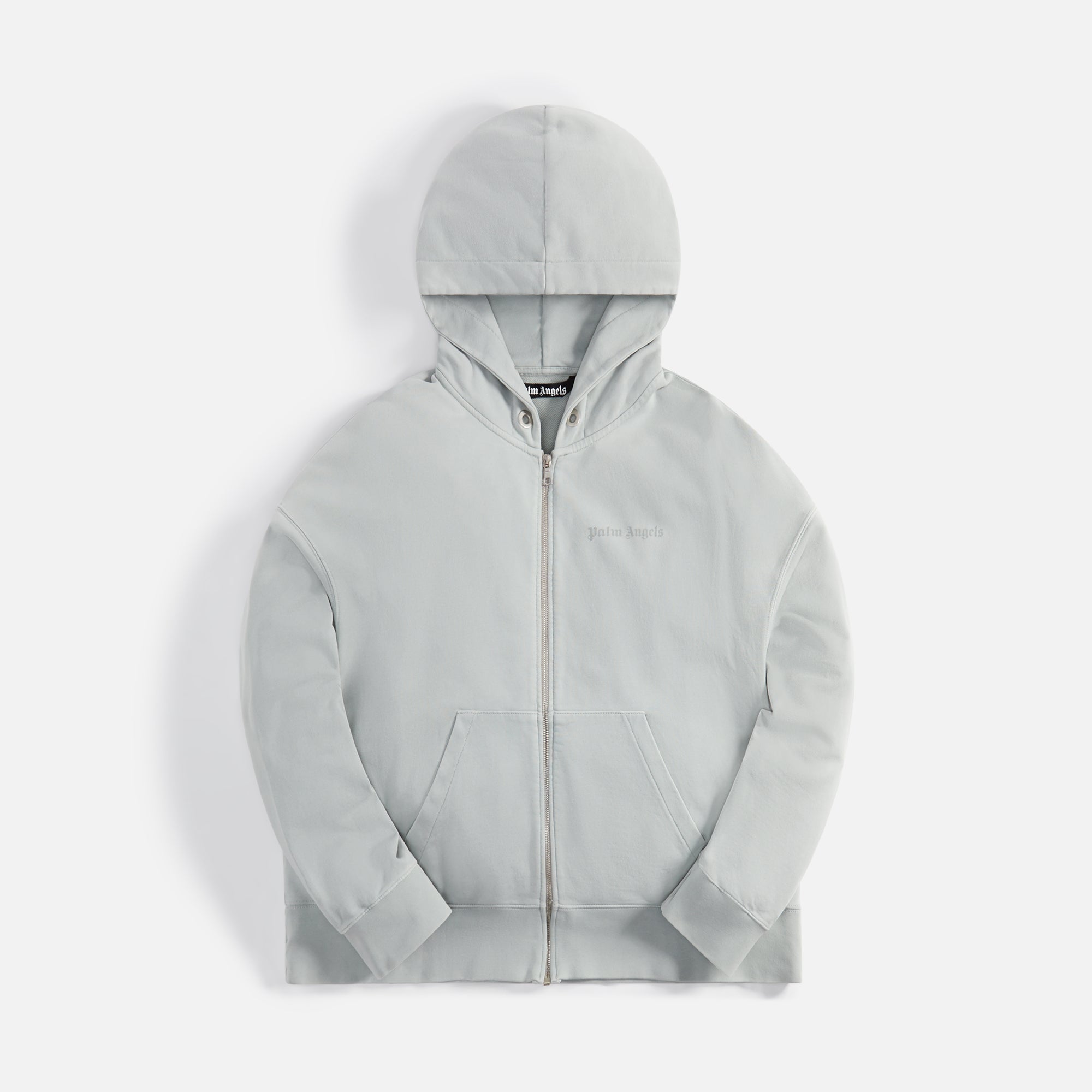 Gd Reverse Logo Zipped Hoodie Light Grey Palm angels – Гарантія оригінальності – боковий вид