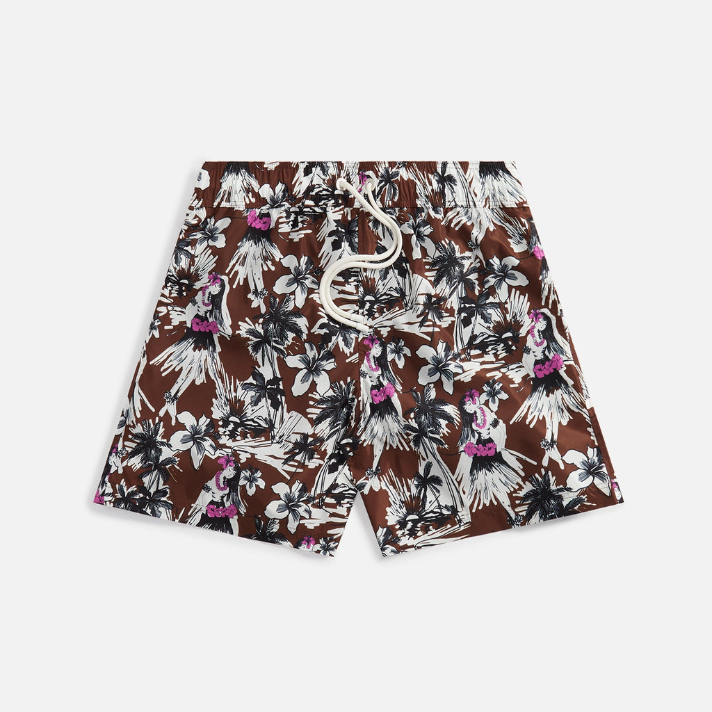 Оригінальна Hula Swimshorts Beige Butter Palm angels – боковий вид