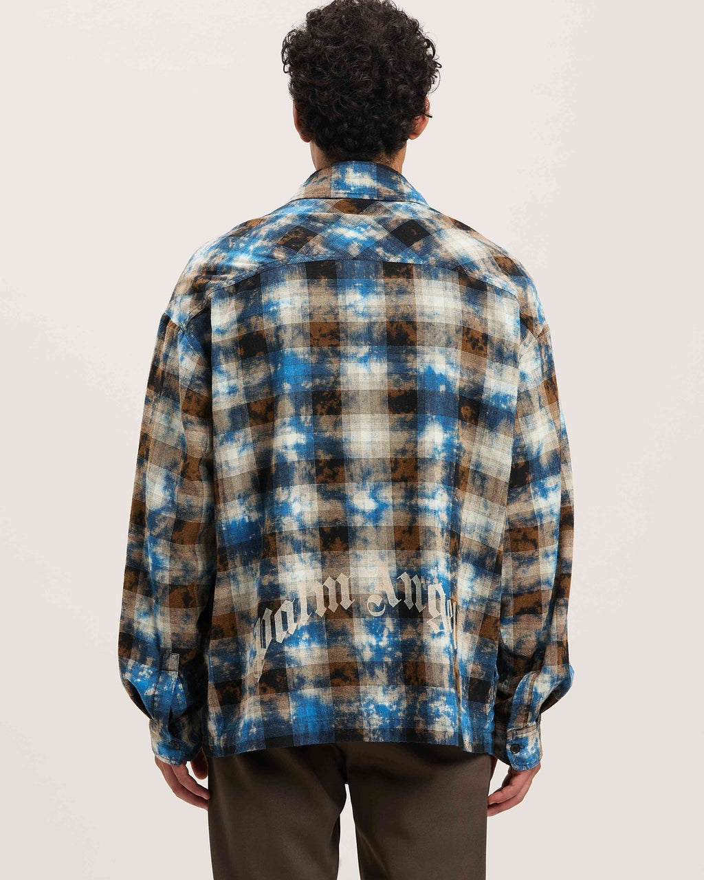 Curved Logo Check Shirt Palm angels оригінал – Купити в Україні – вид ззаду
