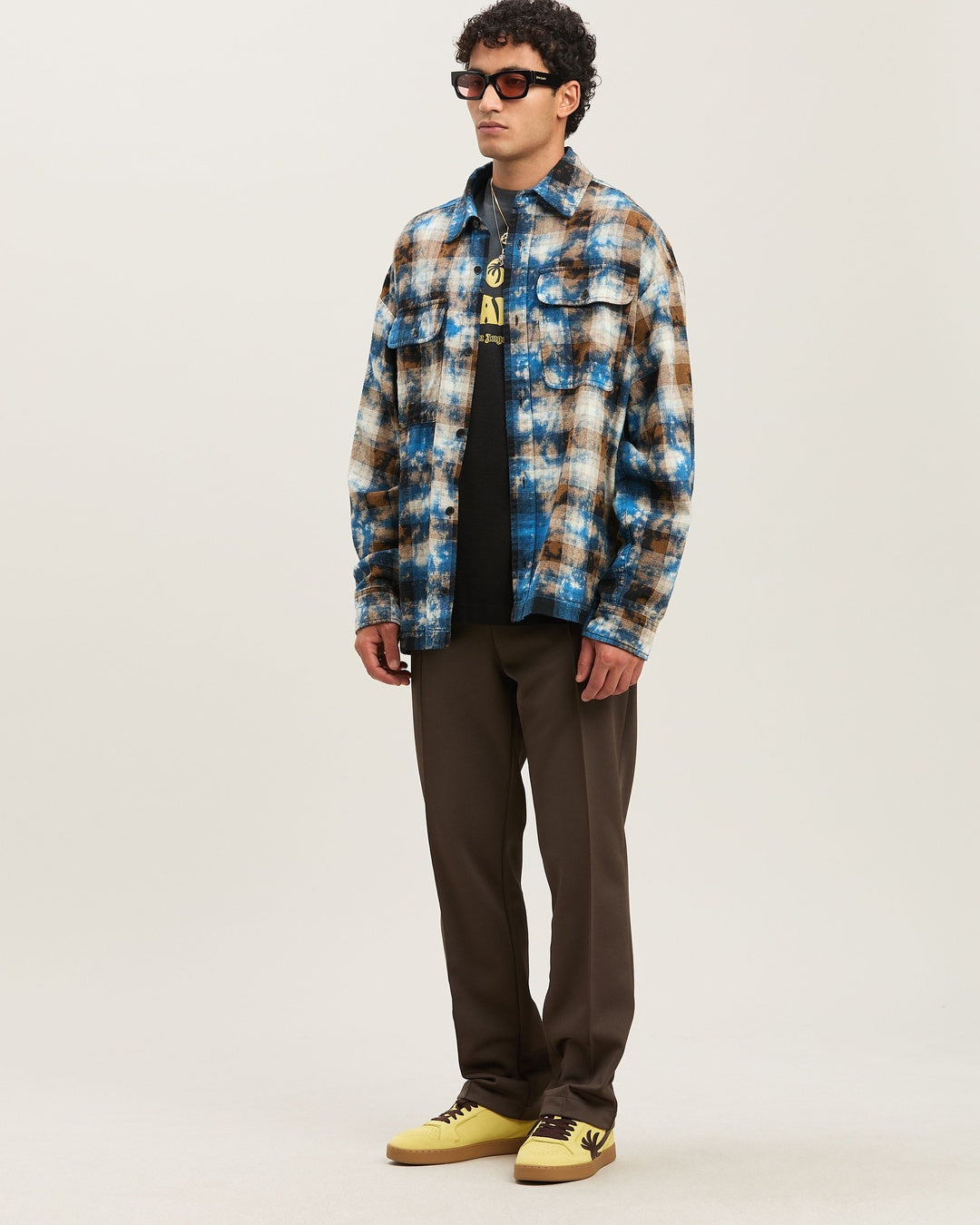 Curved Logo Check Shirt Palm angels оригінал – Купити в Україні – додатковий вид 6 - PALM ANGELS