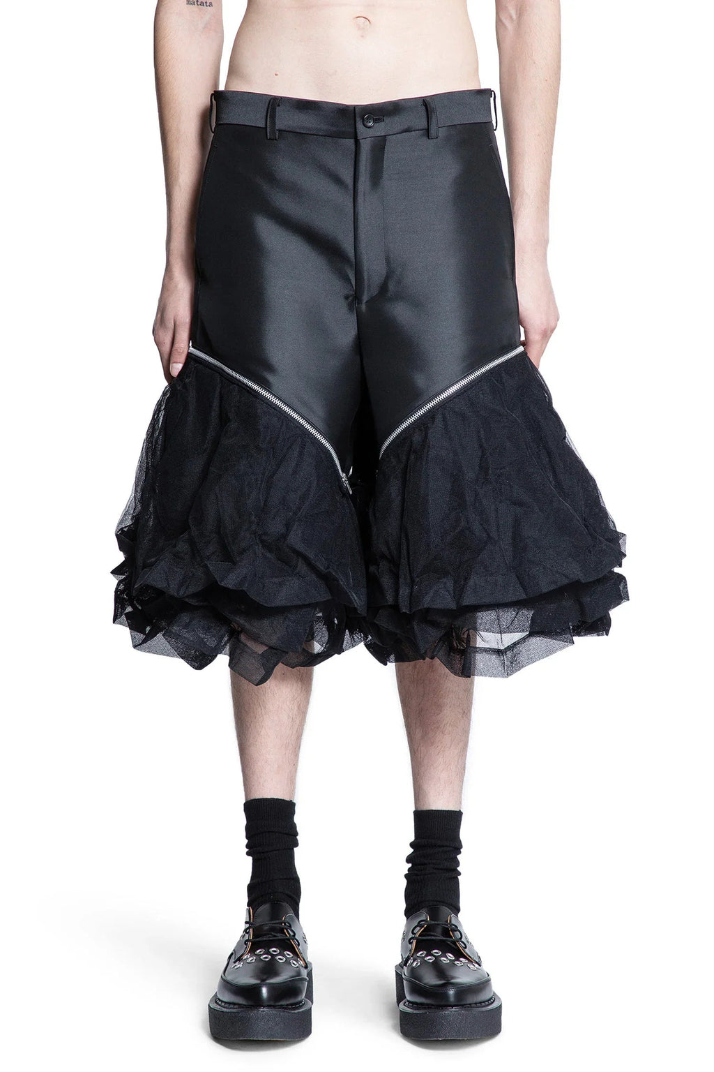 Satin And Crinkled Tulle Shorts Comme des garcons оригінал – Купити в Україні – вид ззаду