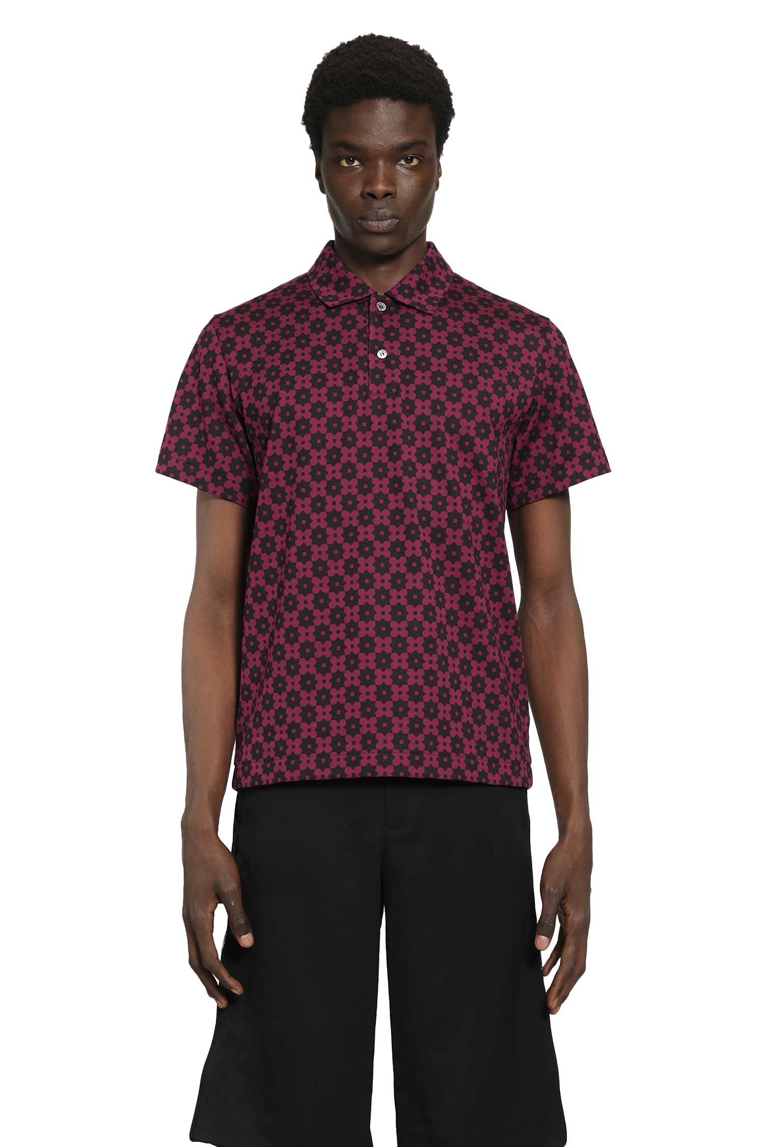 Оригінальна Floral Graphic Print Polo Shirt Comme des garcons – боковий вид