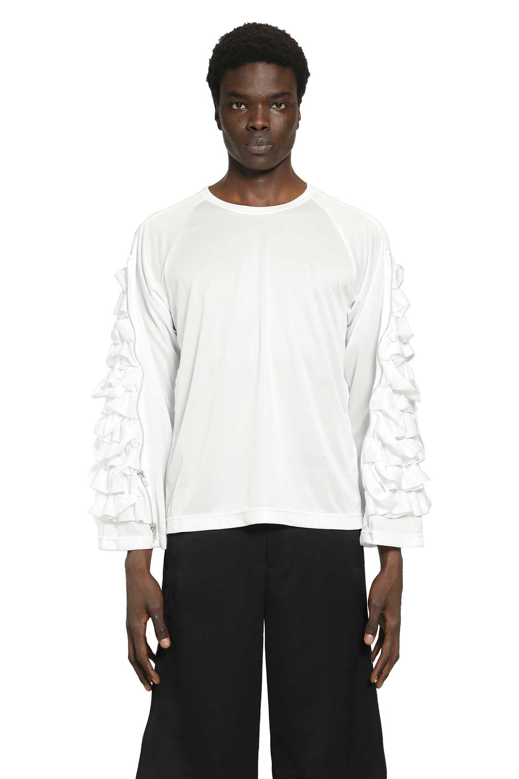 Ruffled Long Sleeve T-Shirt Comme des garcons – Гарантія оригінальності – боковий вид