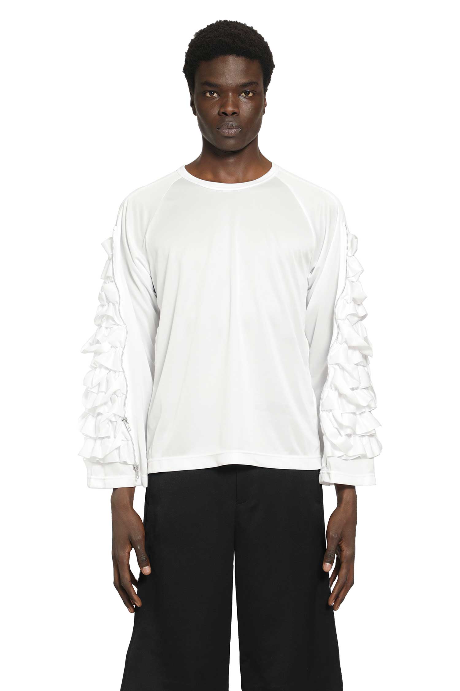 Ruffled Long Sleeve T-Shirt Comme des garcons – Гарантія оригінальності – боковий вид