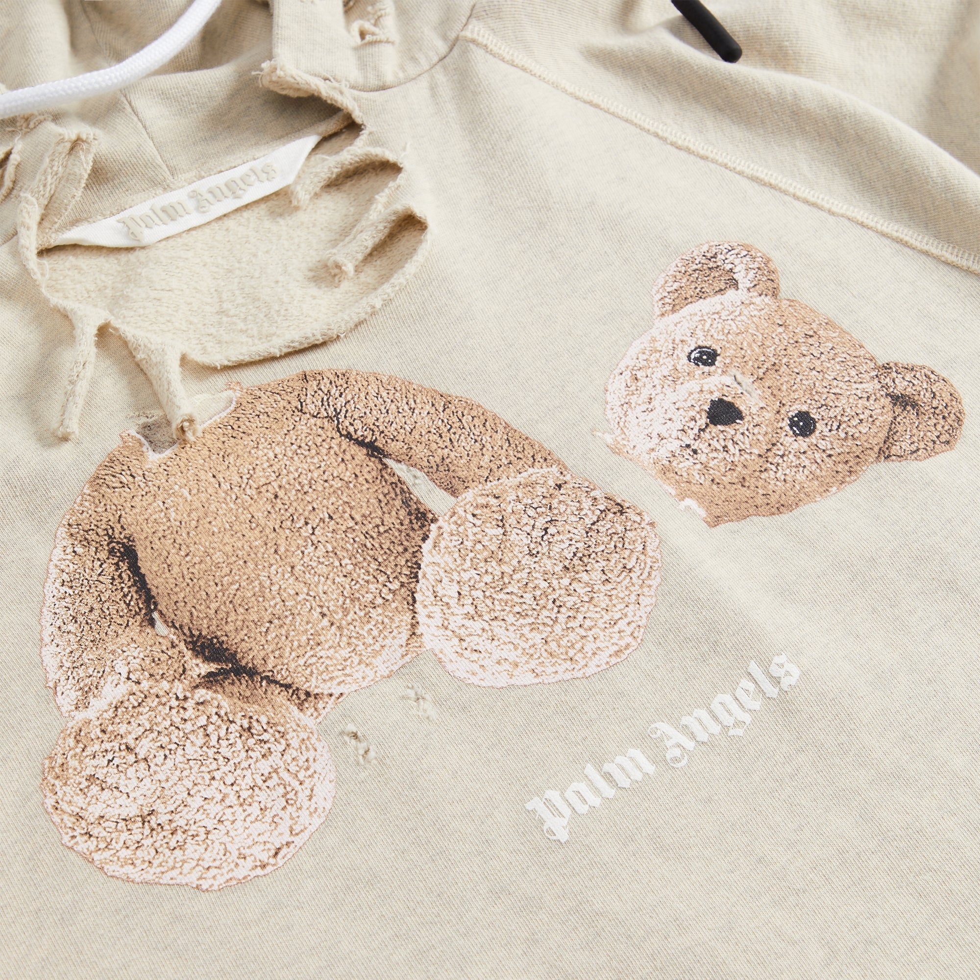 Ripped Pa Bear Fitted Hoody Melange Grey Palm angels оригінал – Купити в Україні – детальний вид