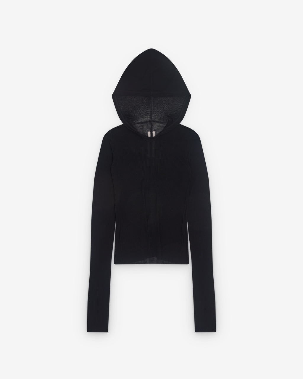 Оригінальна Womens Cropped Hooded Rib Long Sleeve T Shirt Rick owens – боковий вид