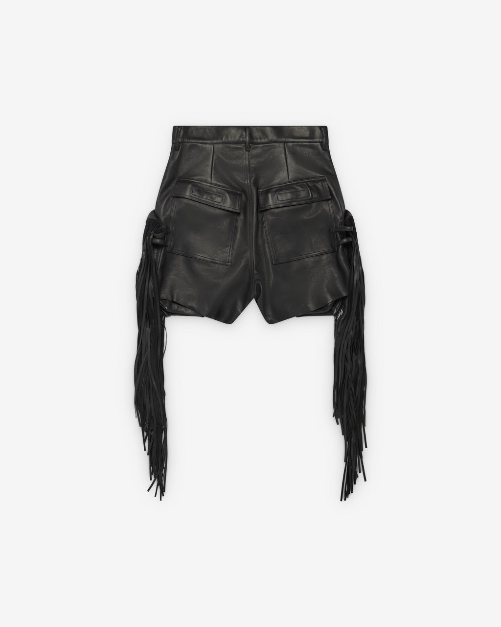 Оригінальна Mens Leather Fringed Shorts Rick owens – вид ззаду