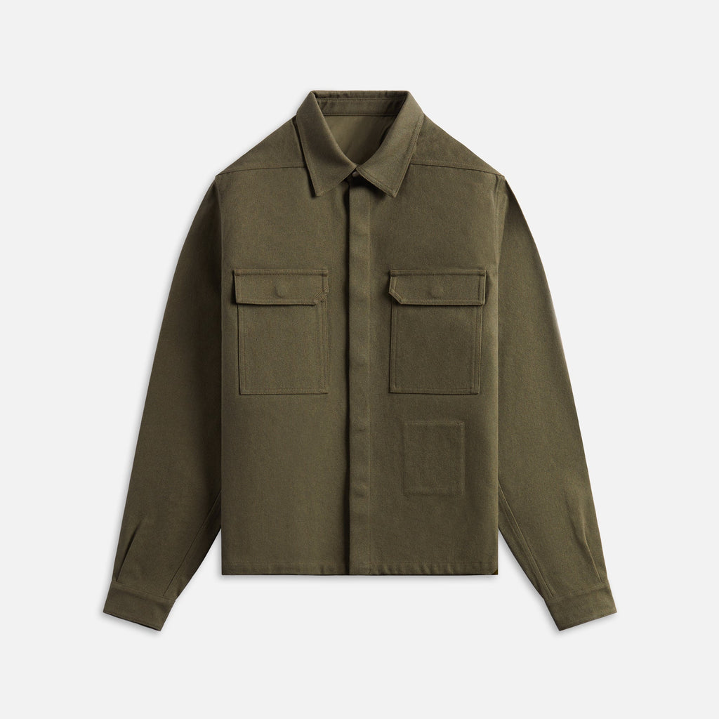 Camicia Cropped Outershirt Olive Drab Rick owens оригінал – Купити в Україні – боковий вид