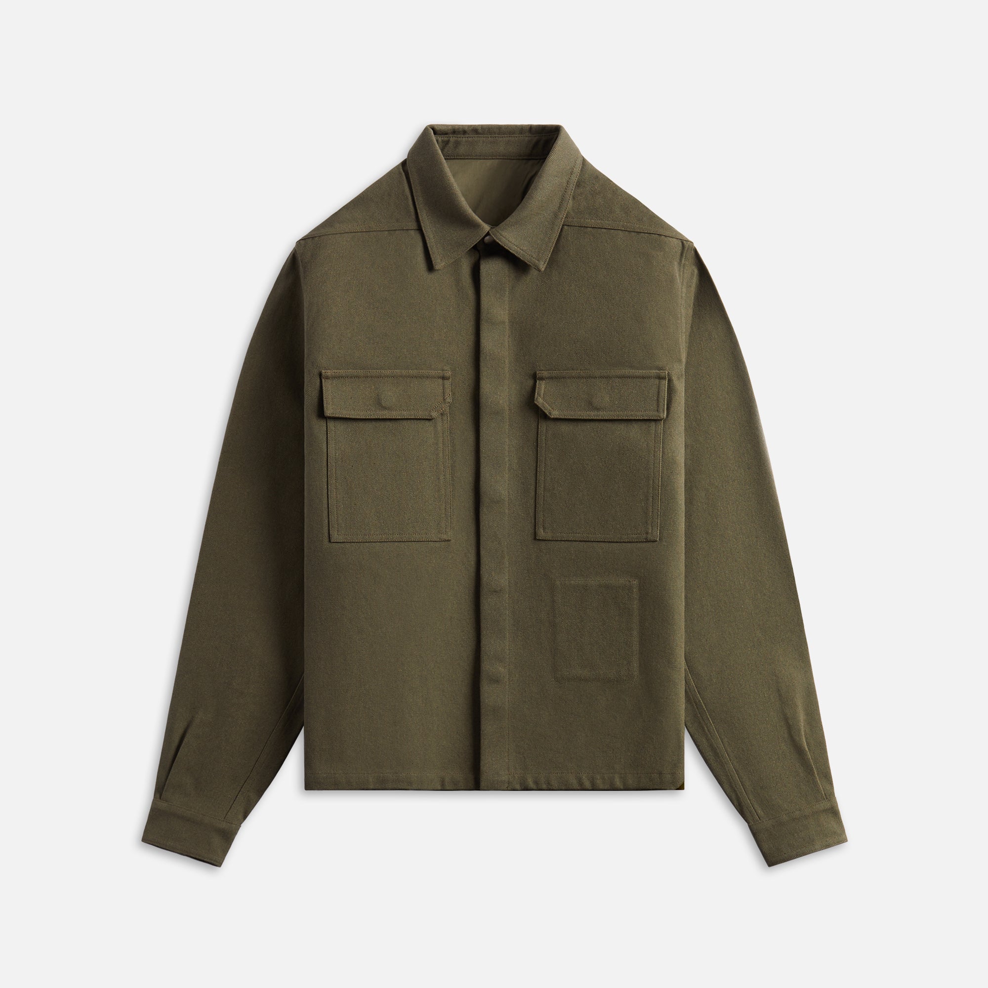 Camicia Cropped Outershirt Olive Drab Rick owens оригінал – Купити в Україні – боковий вид
