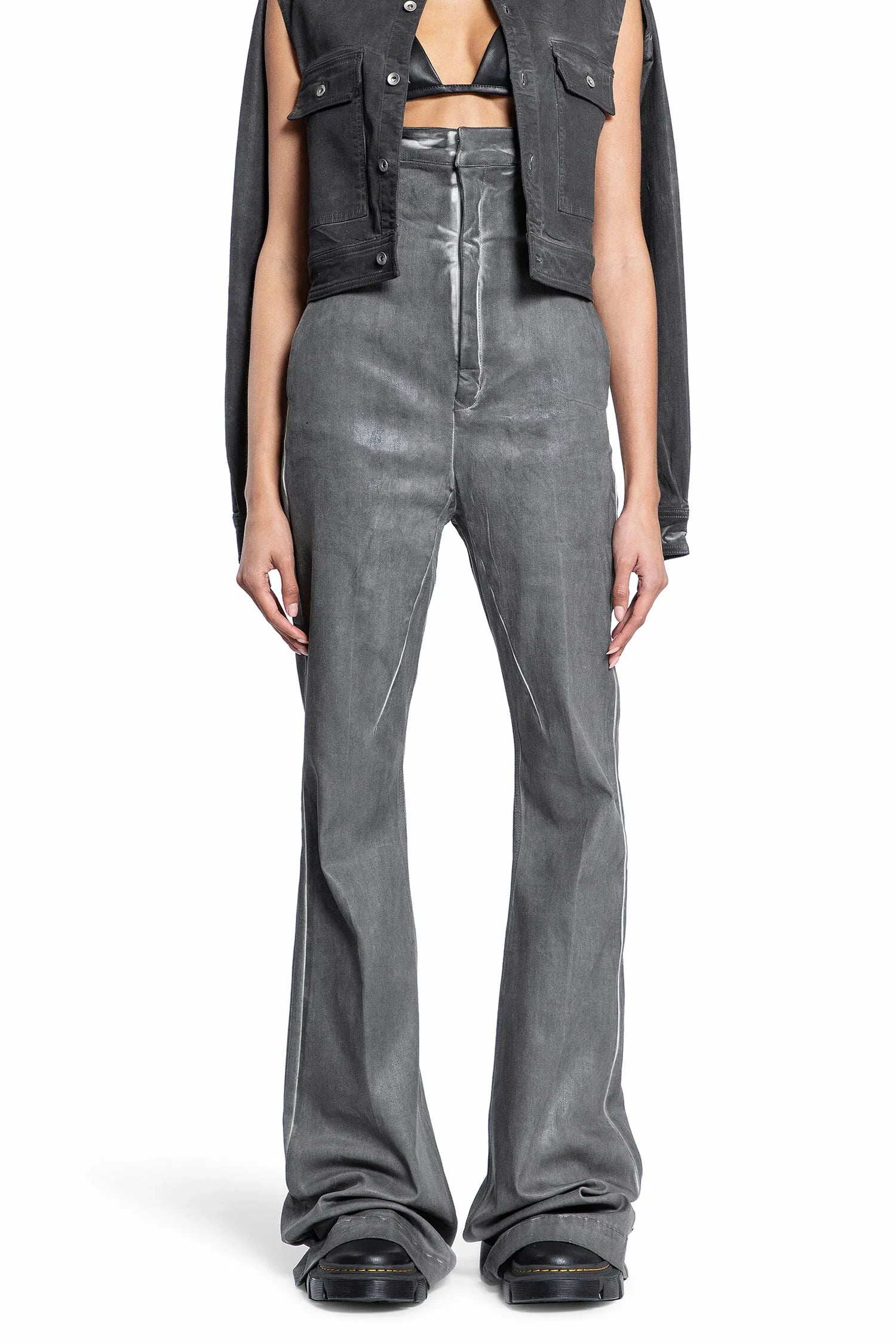 Woman Grey Jeans Rick owens – Гарантія оригінальності – боковий вид