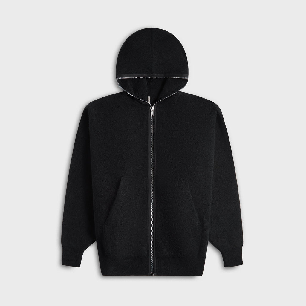 Alpaca Gimp Hoodie Black Rick owens – Гарантія оригінальності – боковий вид