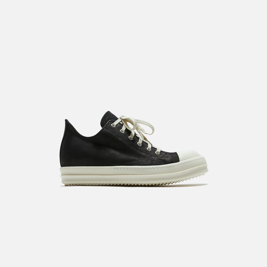 Scarpe Pelle Low Sneakers Nubuck Black Rick owens – Гарантія оригінальності – боковий вид