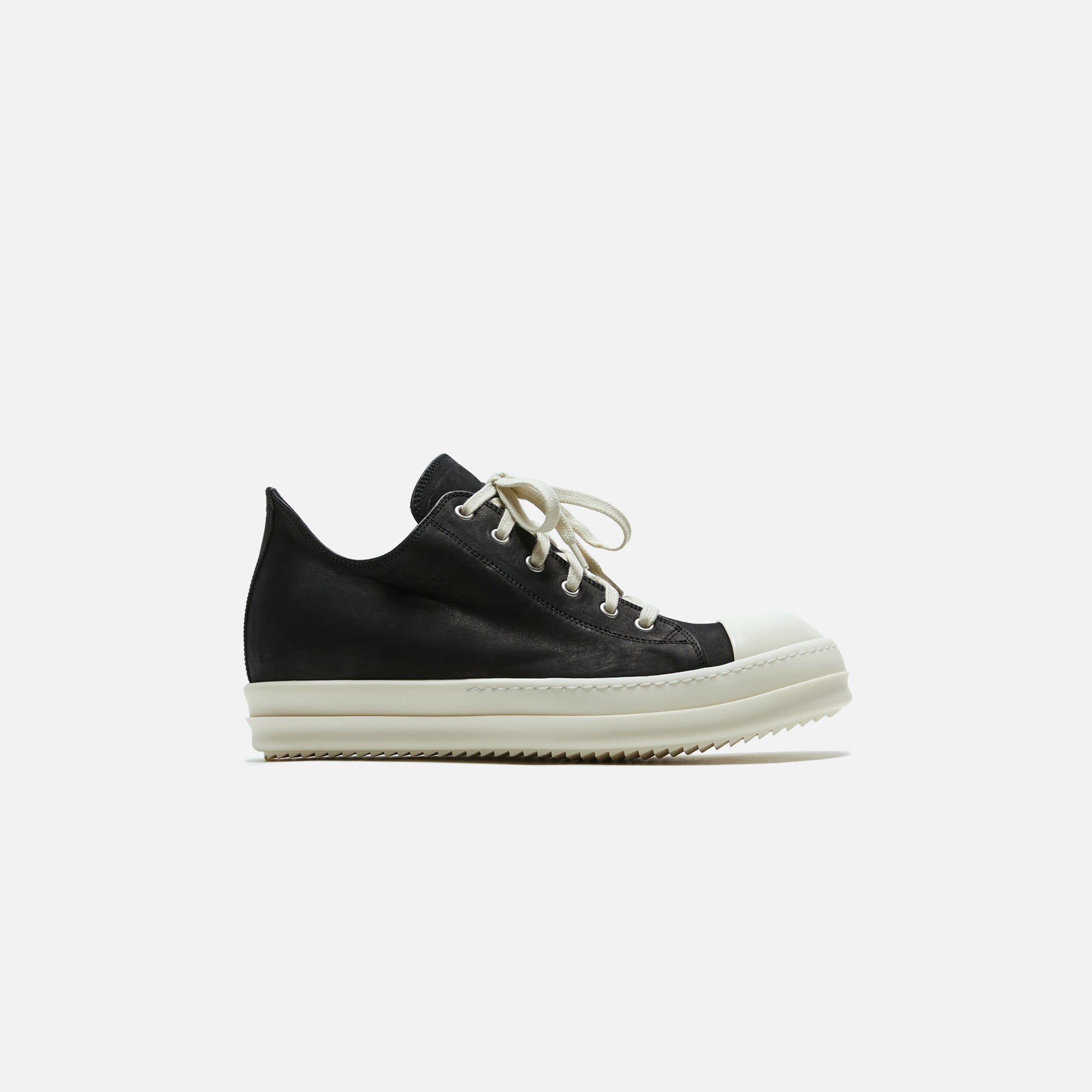 Scarpe Pelle Low Sneakers Nubuck Black Rick owens – Гарантія оригінальності – боковий вид