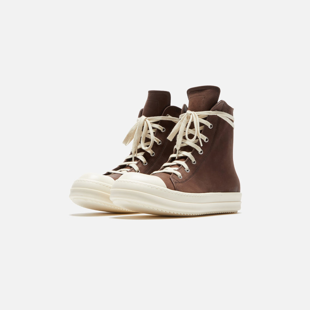 Scarpe In Pelle Sneakers Brown Rick owens – Гарантія оригінальності – вид ззаду