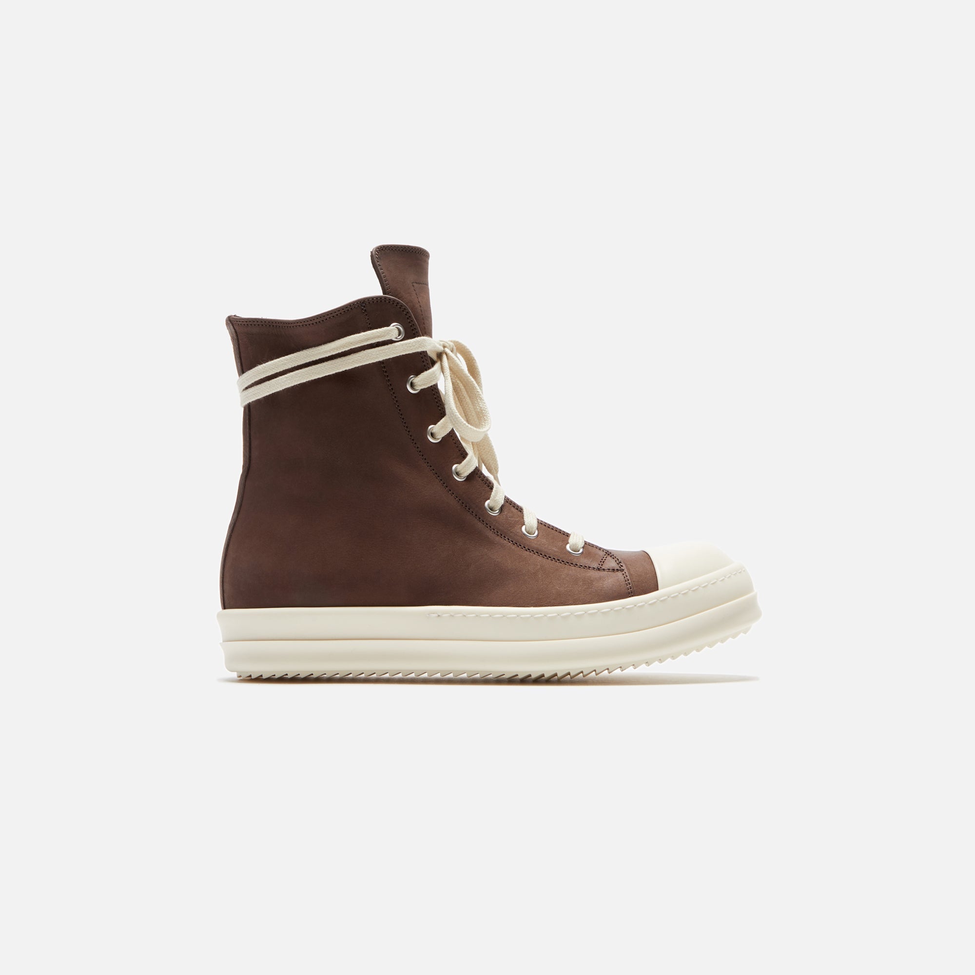 Scarpe In Pelle Sneakers Brown Rick owens – Гарантія оригінальності – боковий вид