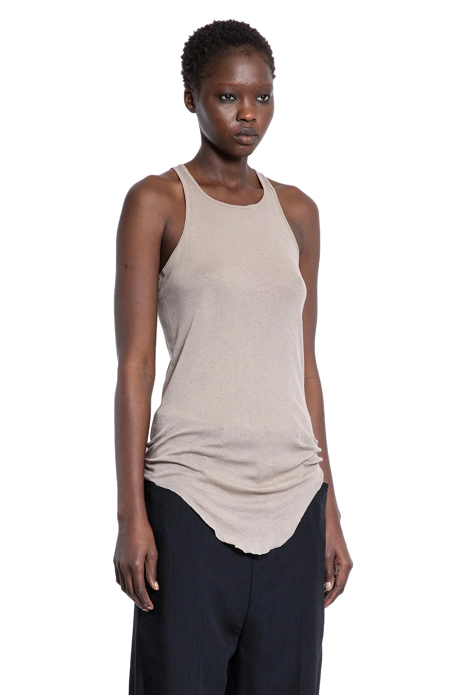 Basic Rib Tank In Mini Rib Jersey Rick owens – Гарантія оригінальності – вид ззаду
