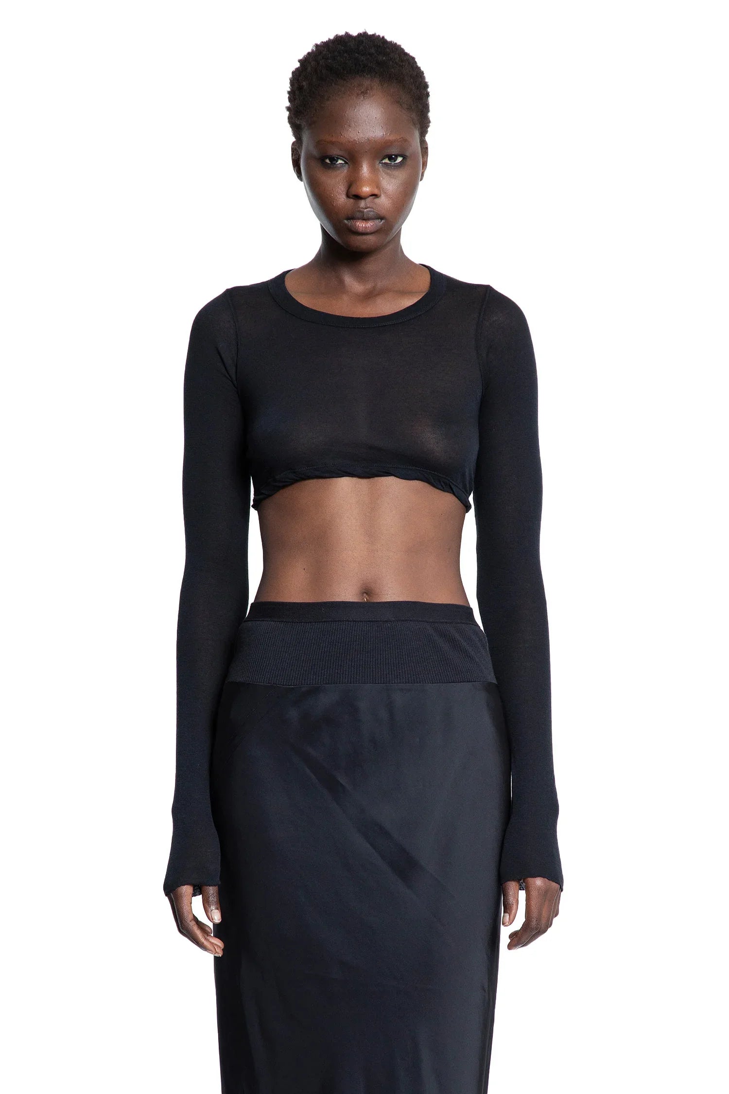 Maglietta a maniche lunghe corta di Hollywood - RICK OWENS