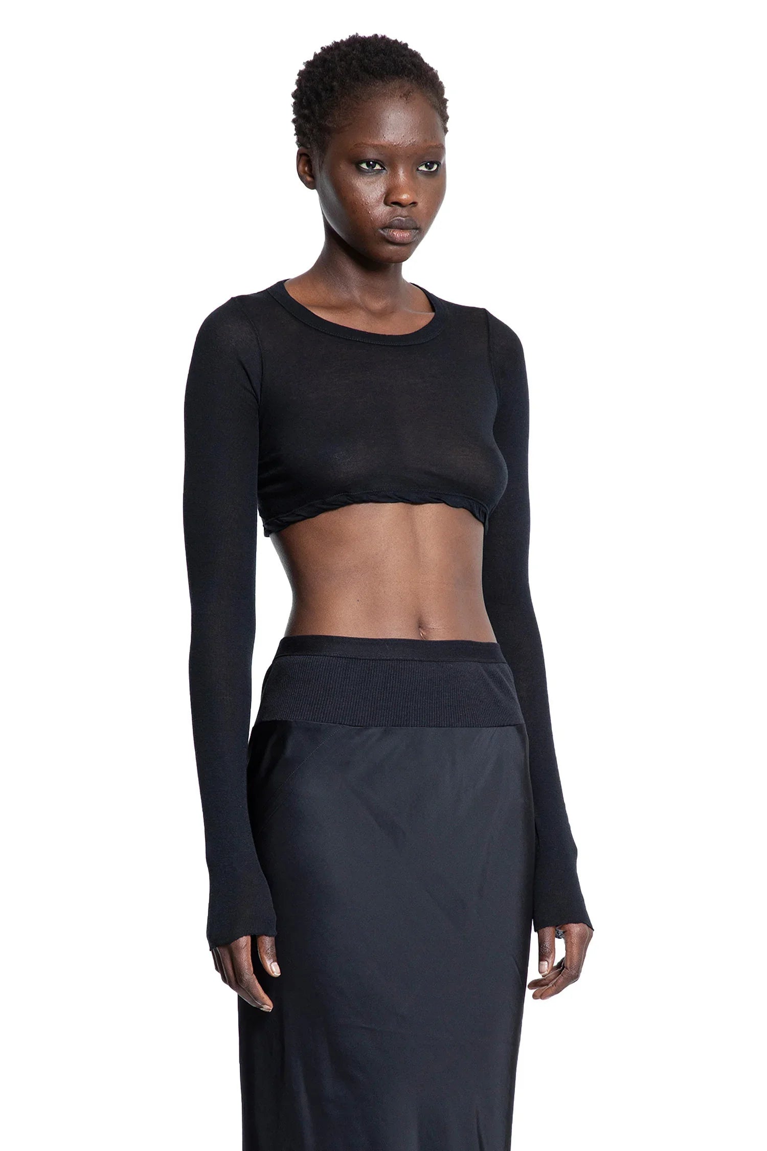 Maglietta a maniche lunghe corta di Hollywood - RICK OWENS