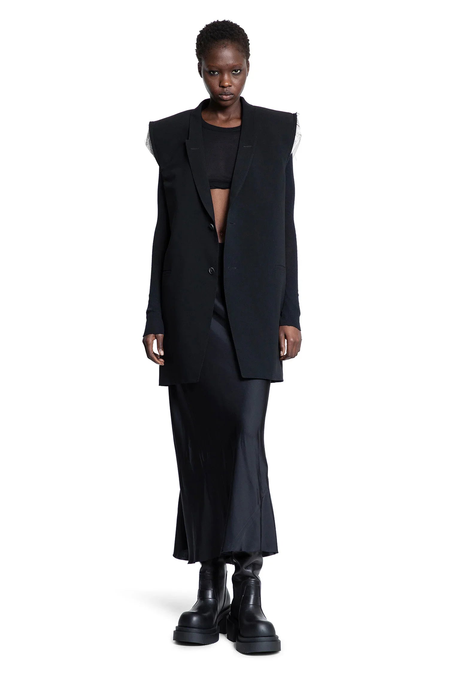 Maglietta a maniche lunghe corta di Hollywood - RICK OWENS