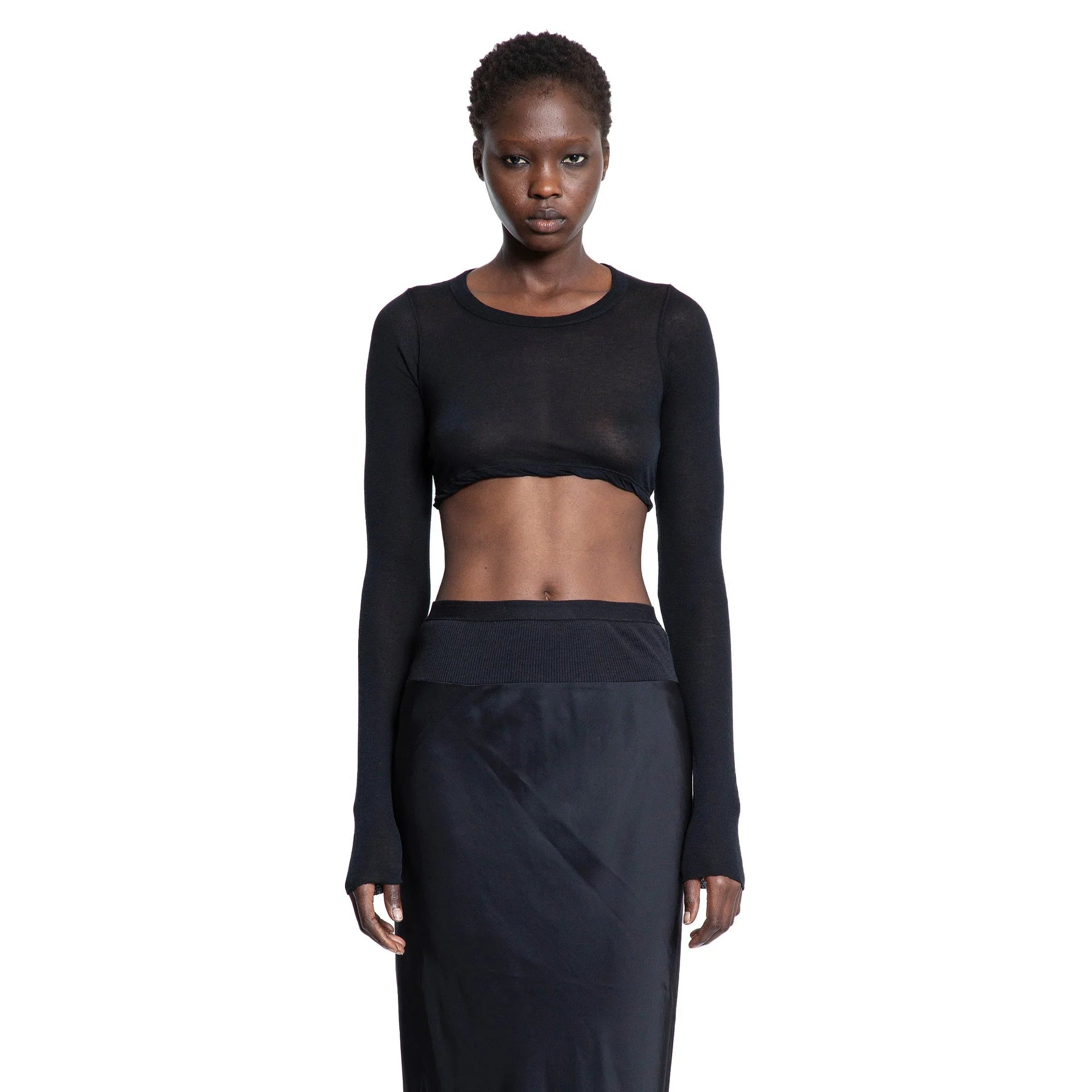 Maglietta a maniche lunghe corta di Hollywood - RICK OWENS