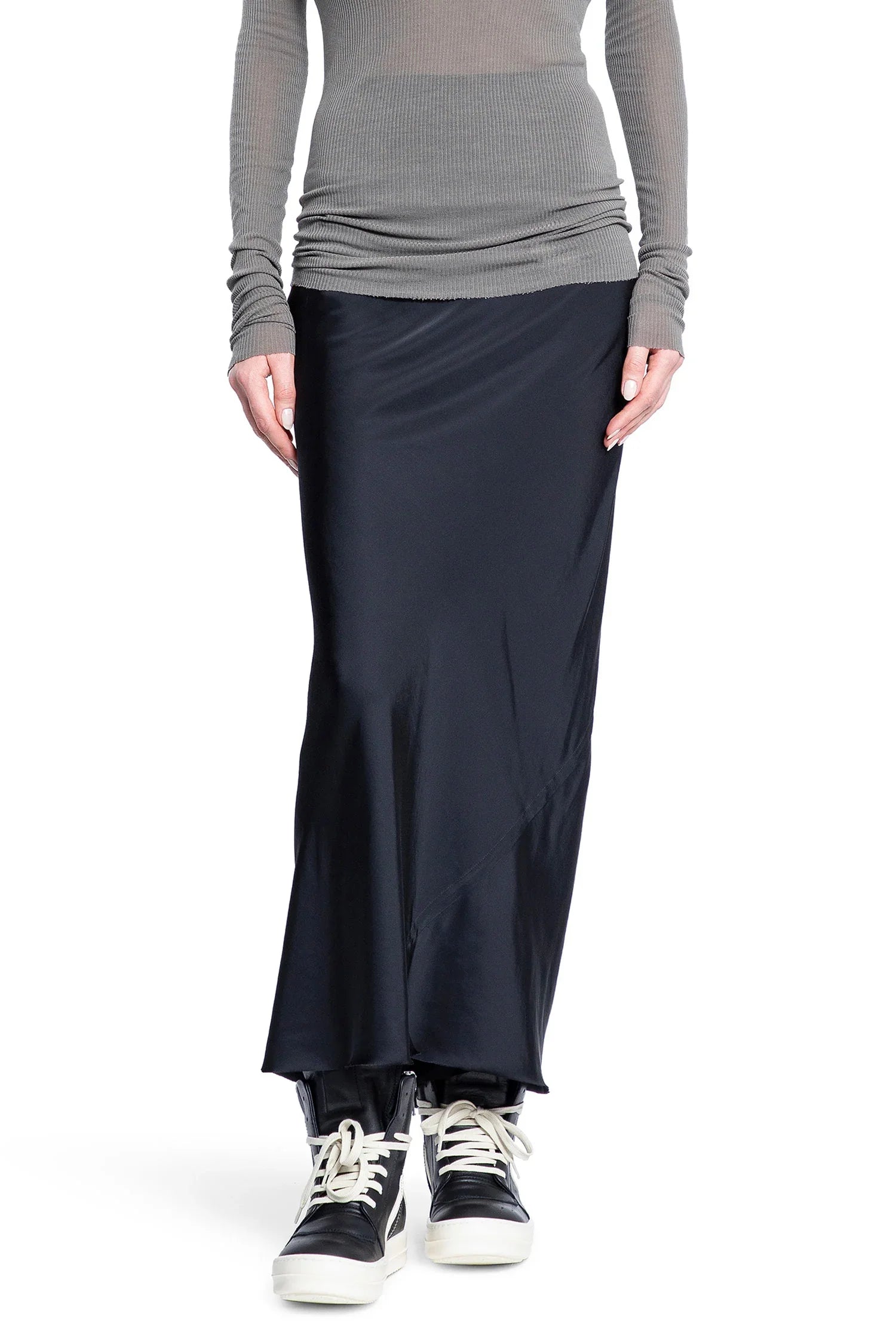 Hollywood Calf Bias Skirt In Washed Charmeuse Rick owens оригінал – Купити в Україні – боковий вид