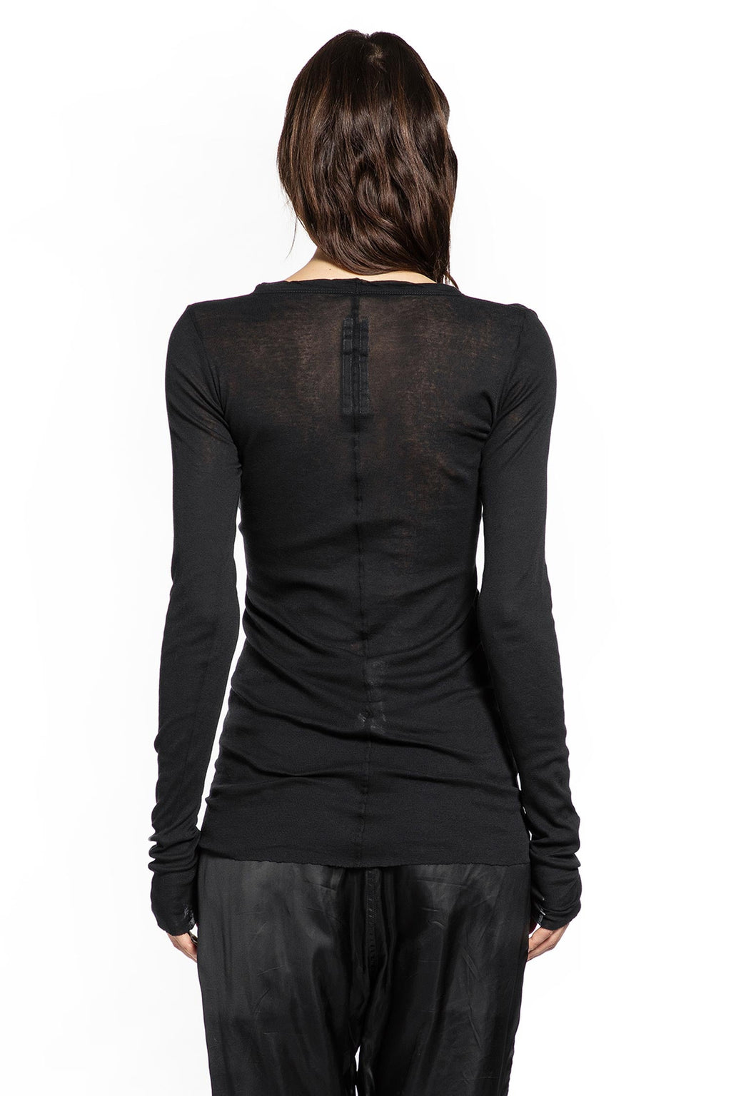 Temple Rib Ls Tee In Mini Rib Jersey Rick owens – Гарантія оригінальності – збільшений вид