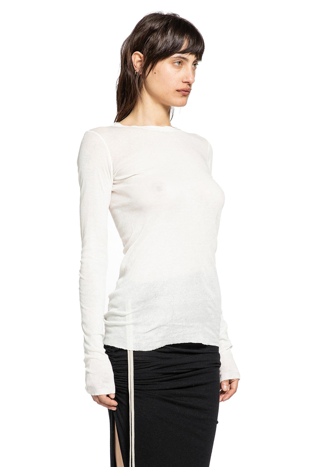 Temple Rib Ls Tee In Mini Rib Jersey Rick owens – Гарантія оригінальності – вид ззаду