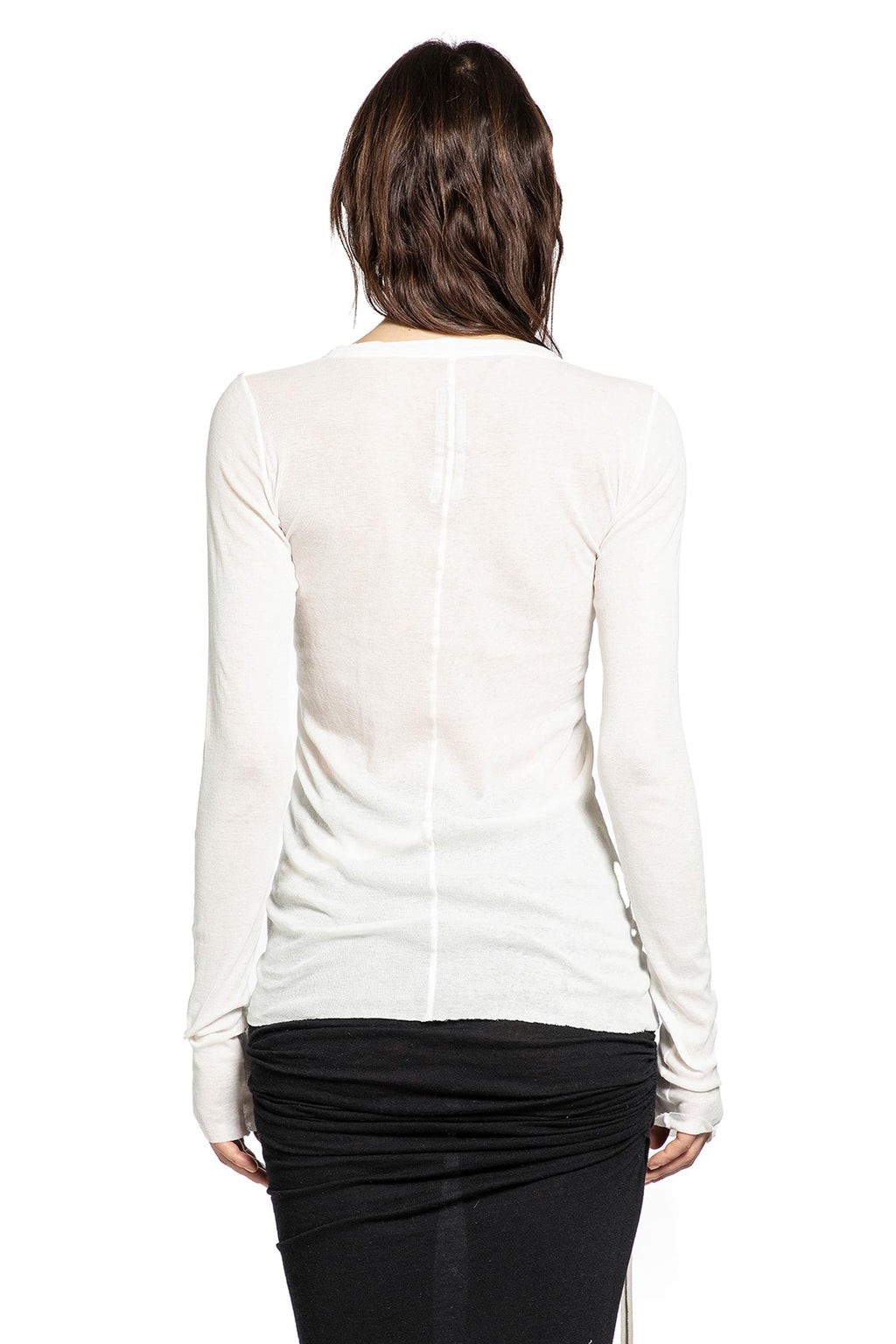 Temple Rib Ls Tee In Mini Rib Jersey Rick owens – Гарантія оригінальності – детальний вид