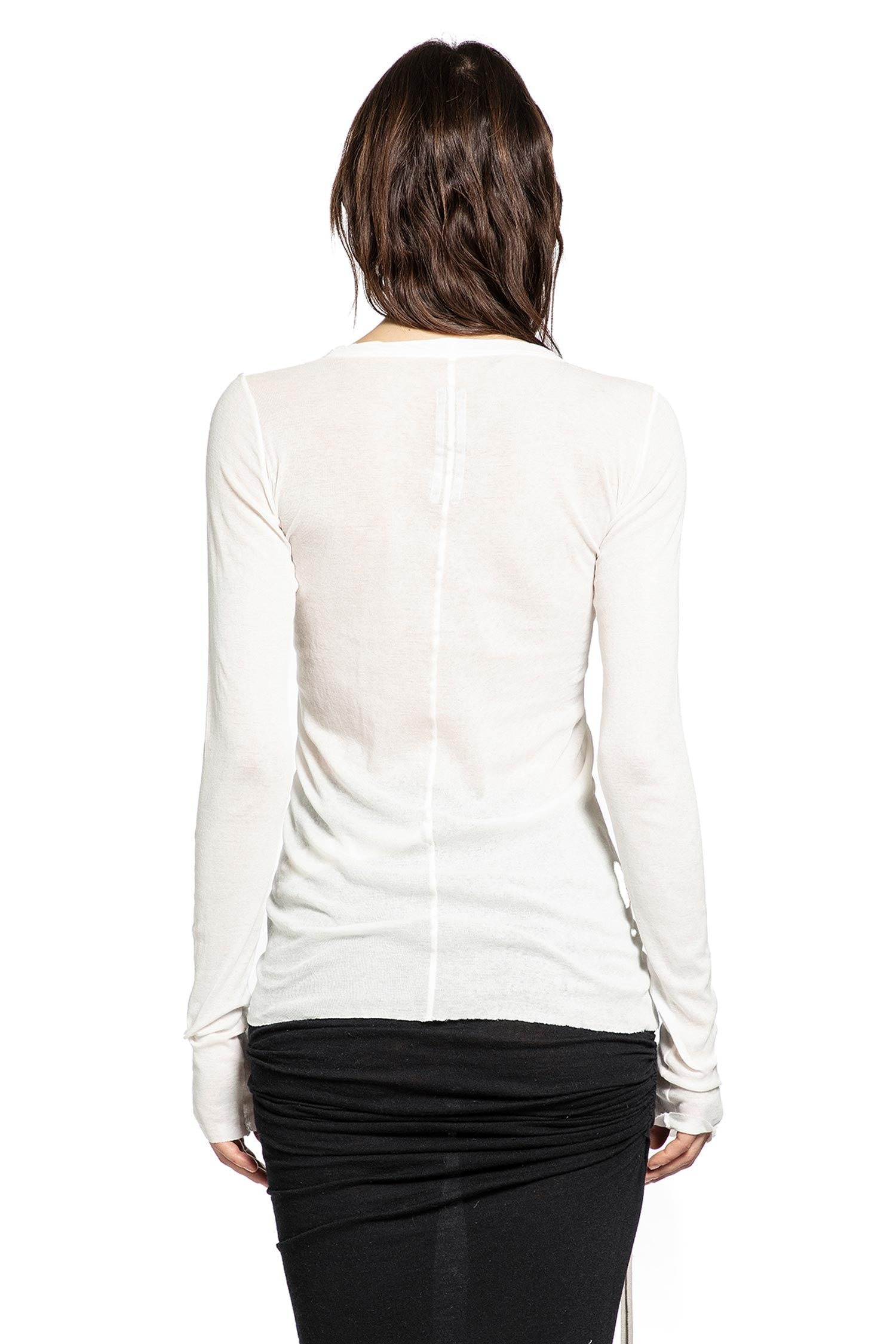 Temple Rib Ls Tee In Mini Rib Jersey Rick owens – Гарантія оригінальності – детальний вид