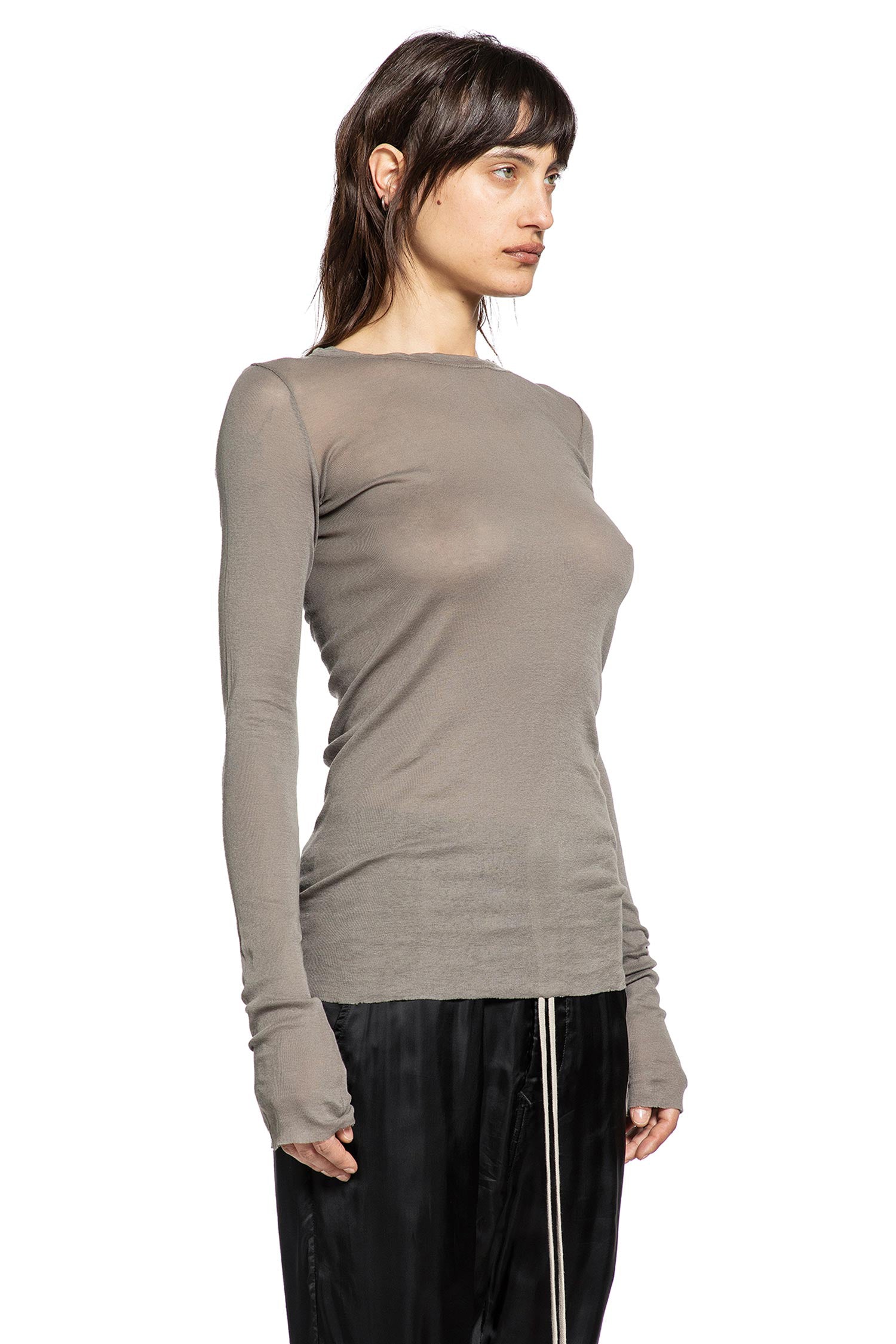 Temple Rib Ls Tee In Mini Rib Jersey Rick owens – Гарантія оригінальності – вид ззаду