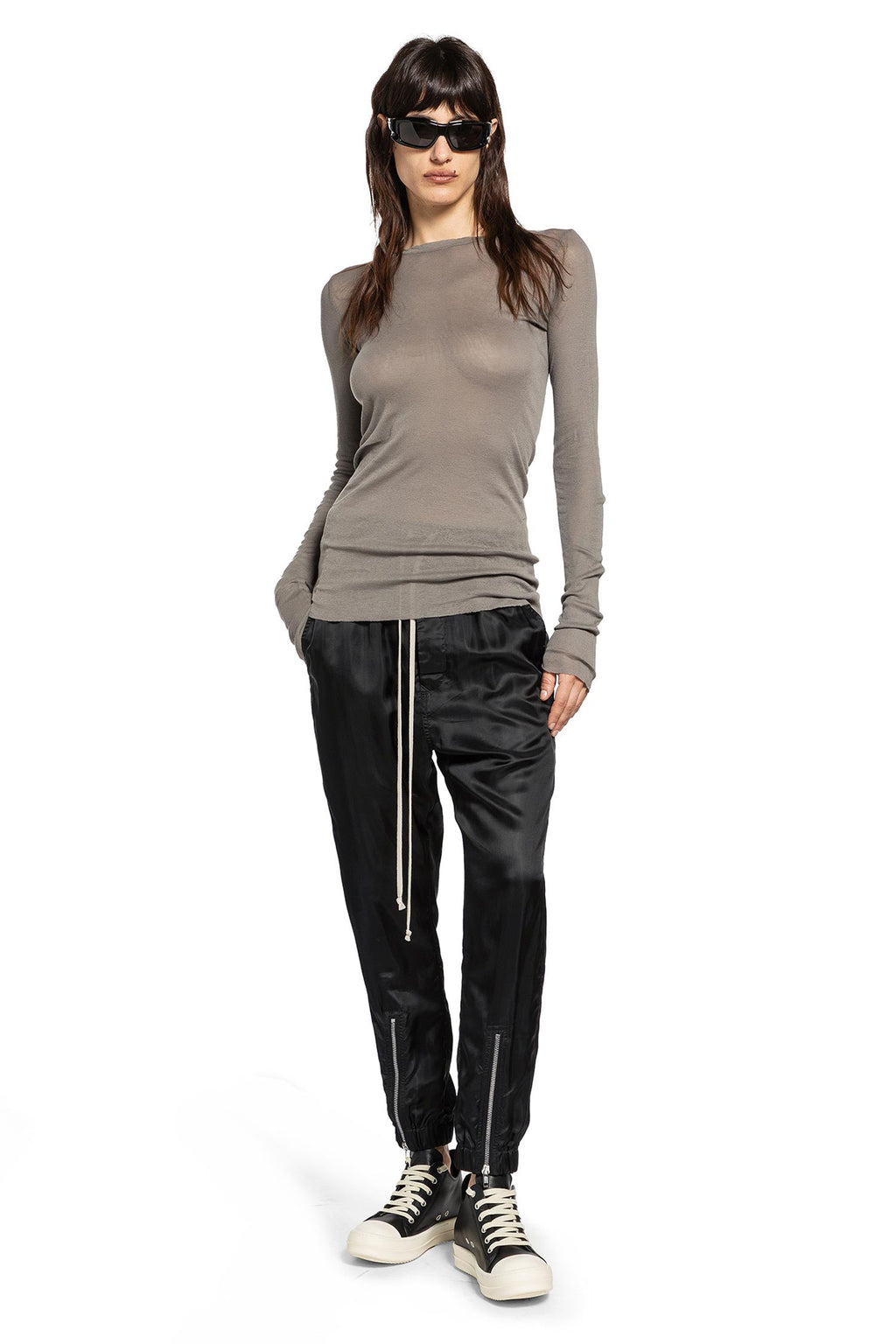 Temple Rib Ls Tee In Mini Rib Jersey Rick owens – Гарантія оригінальності – збільшений вид