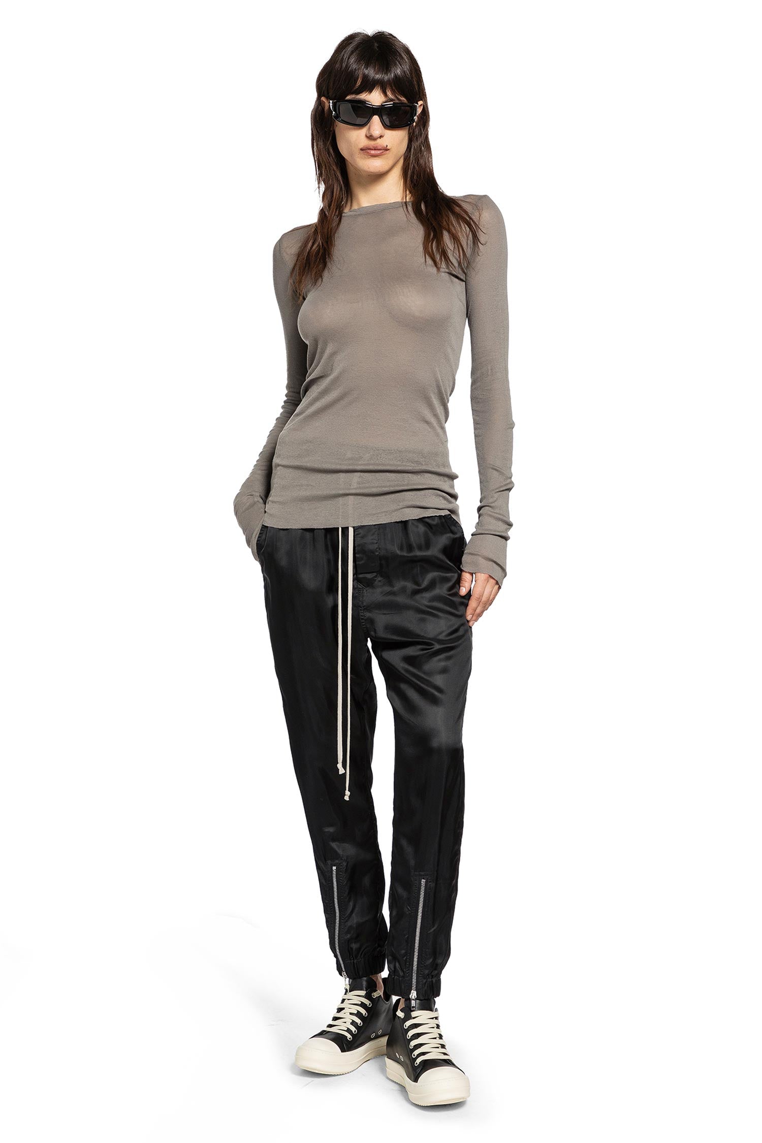 Temple Rib Ls Tee In Mini Rib Jersey Rick owens – Гарантія оригінальності – збільшений вид