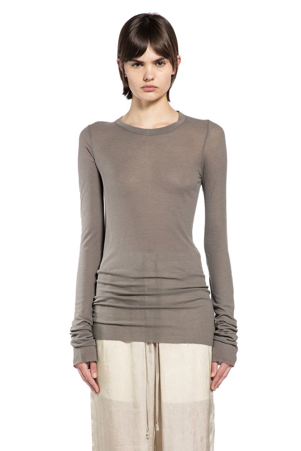 Temple Rib Long Sleeve T-Shirt Rick owens оригінал – Купити в Україні – боковий вид