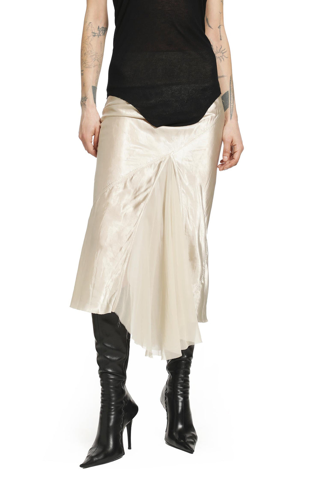 Temple A-Line Bias Skirt Rick owens – Гарантія оригінальності – боковий вид