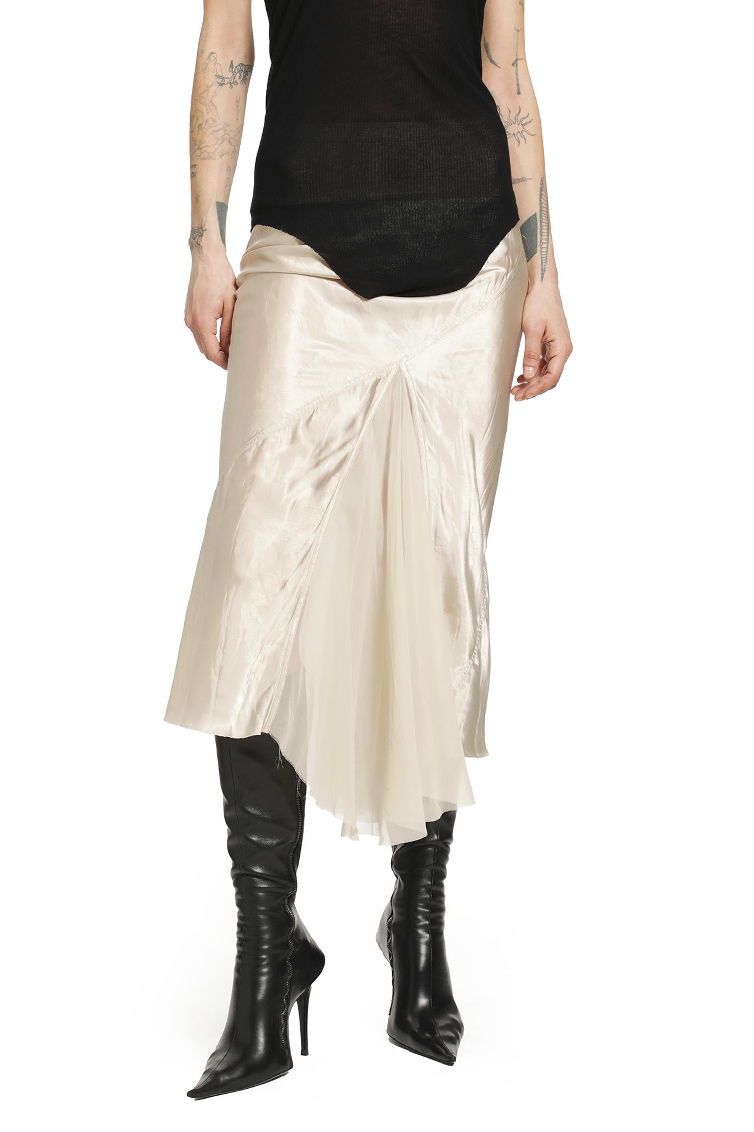 Temple A-Line Bias Skirt Rick owens – Гарантія оригінальності – боковий вид