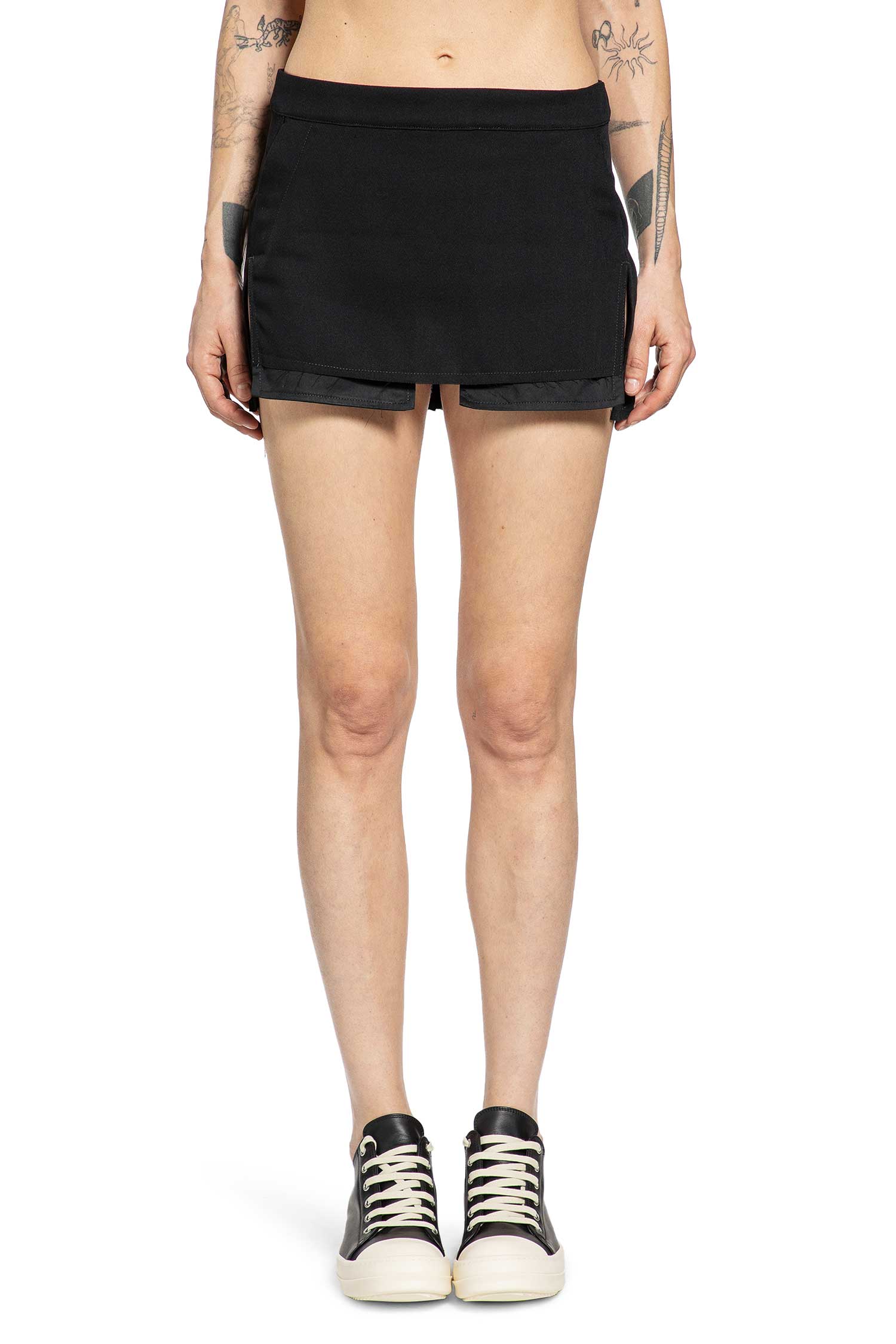 Temple Fog Cutoff Mini Skirt In Wool Rick owens – Гарантія оригінальності – вид ззаду