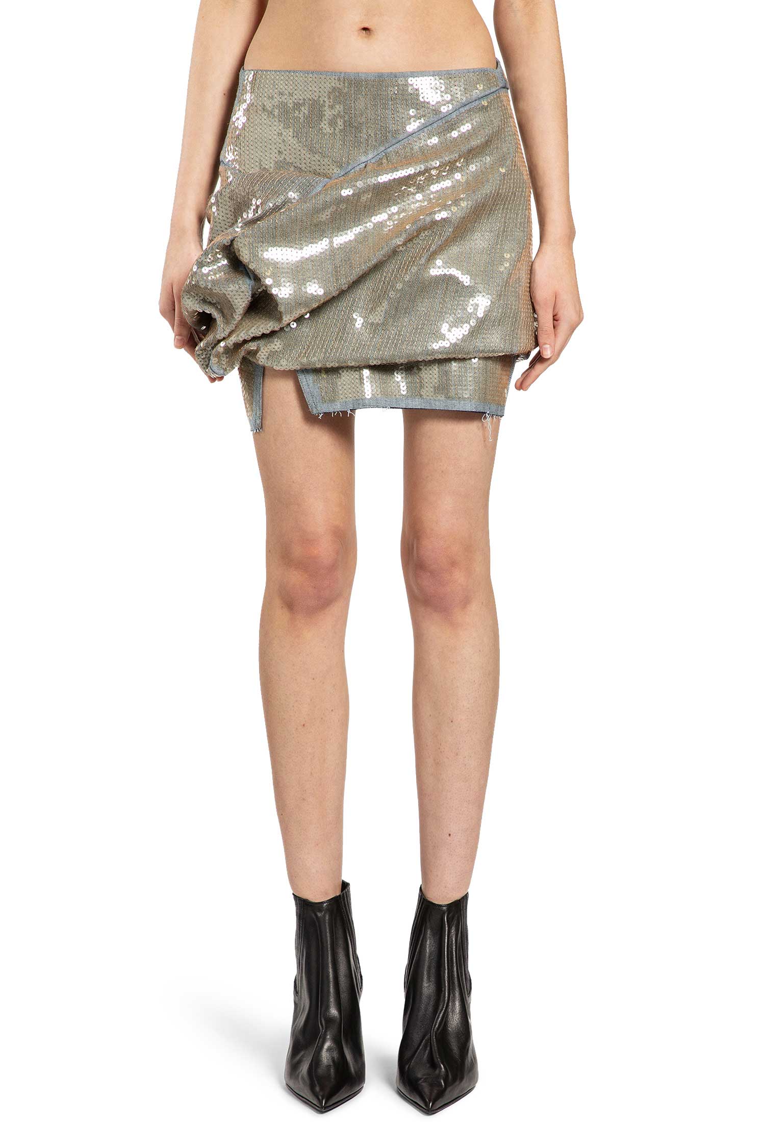 Temple Draped Asymmetrical Mini Skirt Rick owens – Гарантія оригінальності – вид ззаду