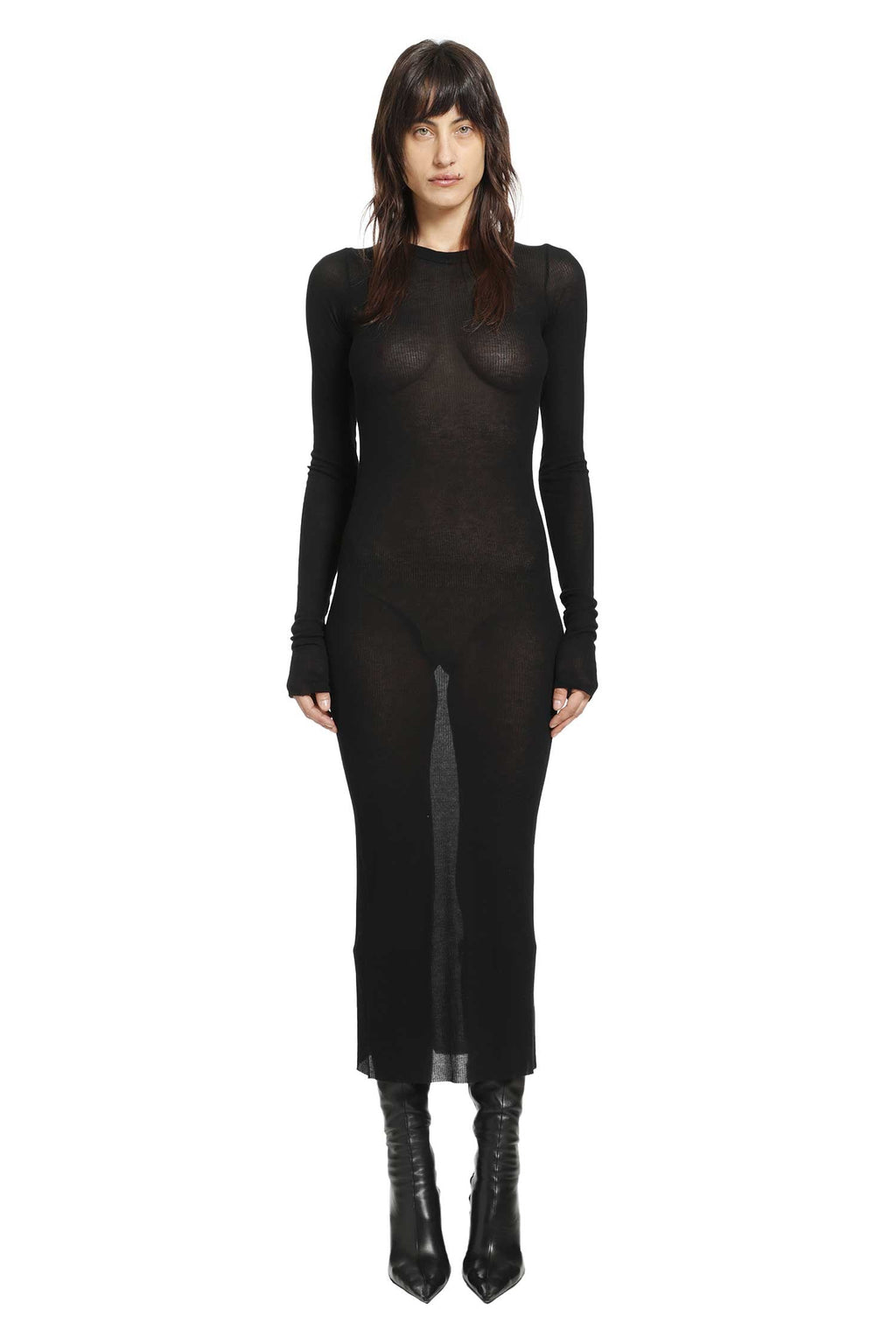 Оригінальна Temple Rib Long Sleeves Dress Rick owens – боковий вид