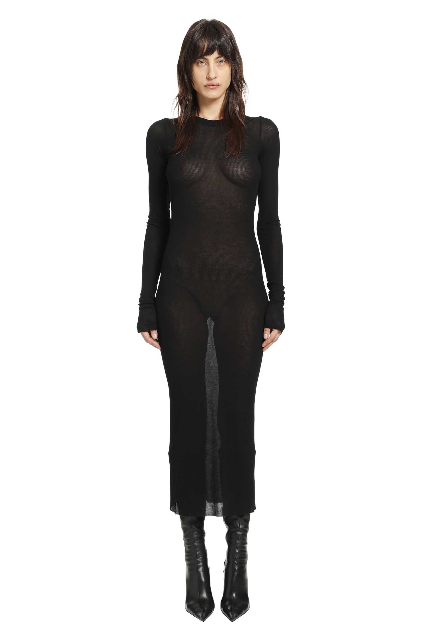 Оригінальна Temple Rib Long Sleeves Dress Rick owens – боковий вид