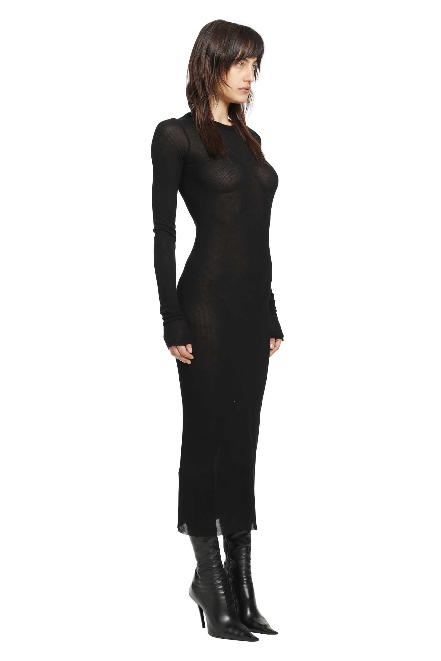 Оригінальна Temple Rib Long Sleeves Dress Rick owens – вид ззаду