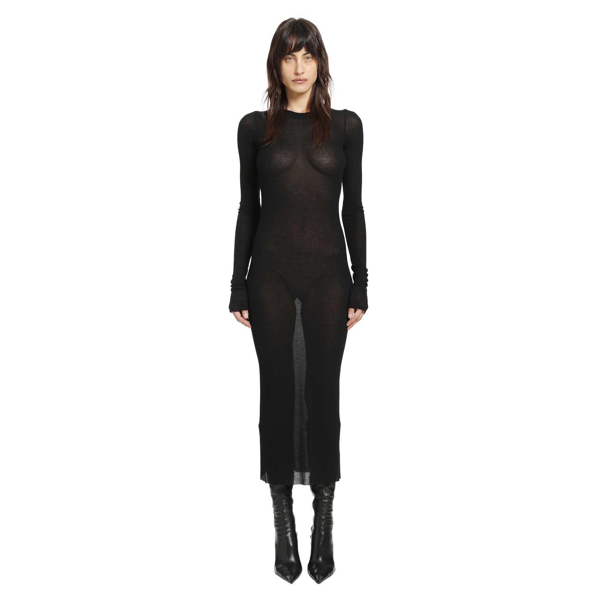 Оригінальна Temple Rib Long Sleeves Dress Rick owens – збільшений вид