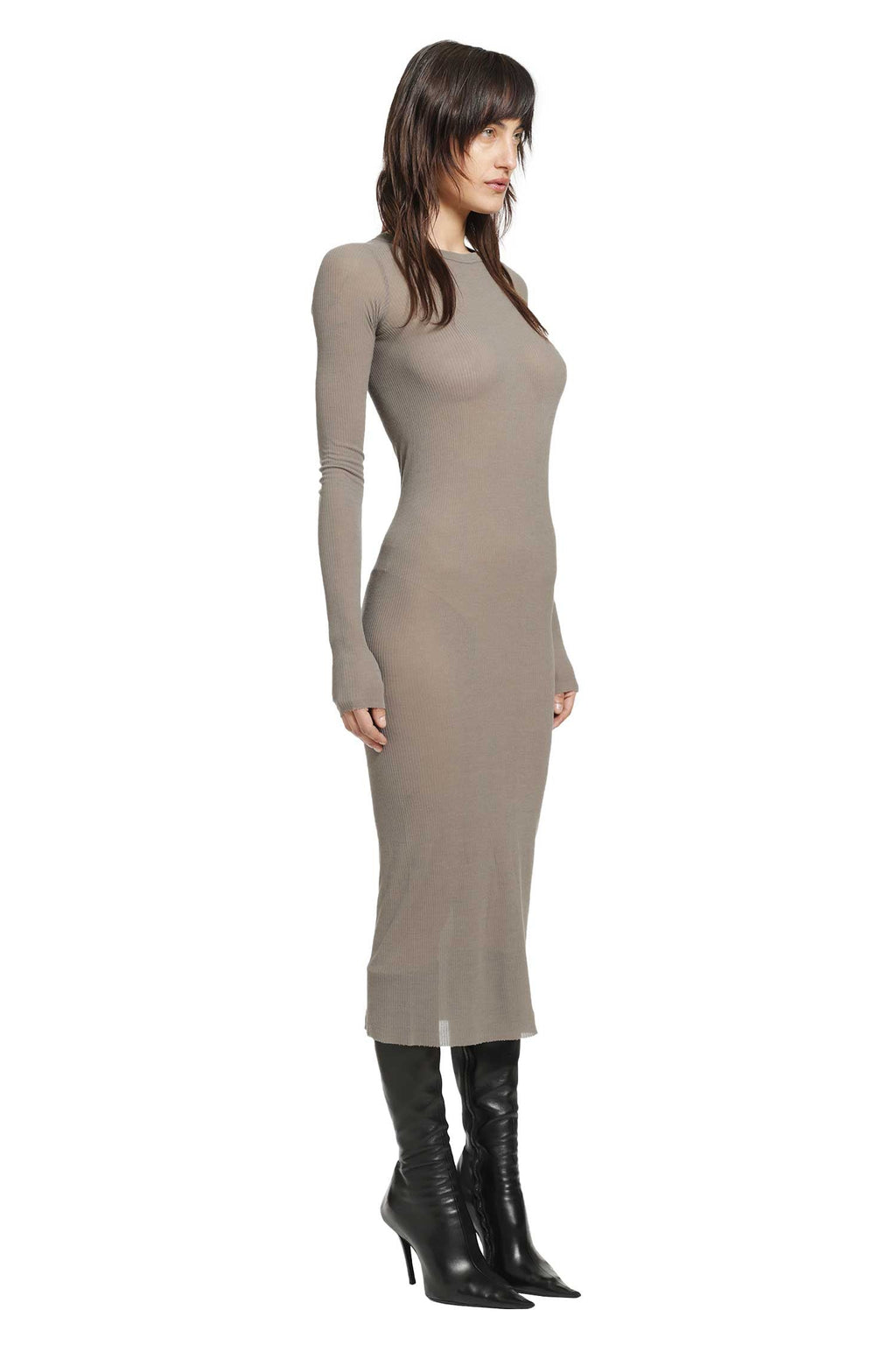 Оригінальна Temple Rib Long Sleeves Dress Rick owens – вид ззаду