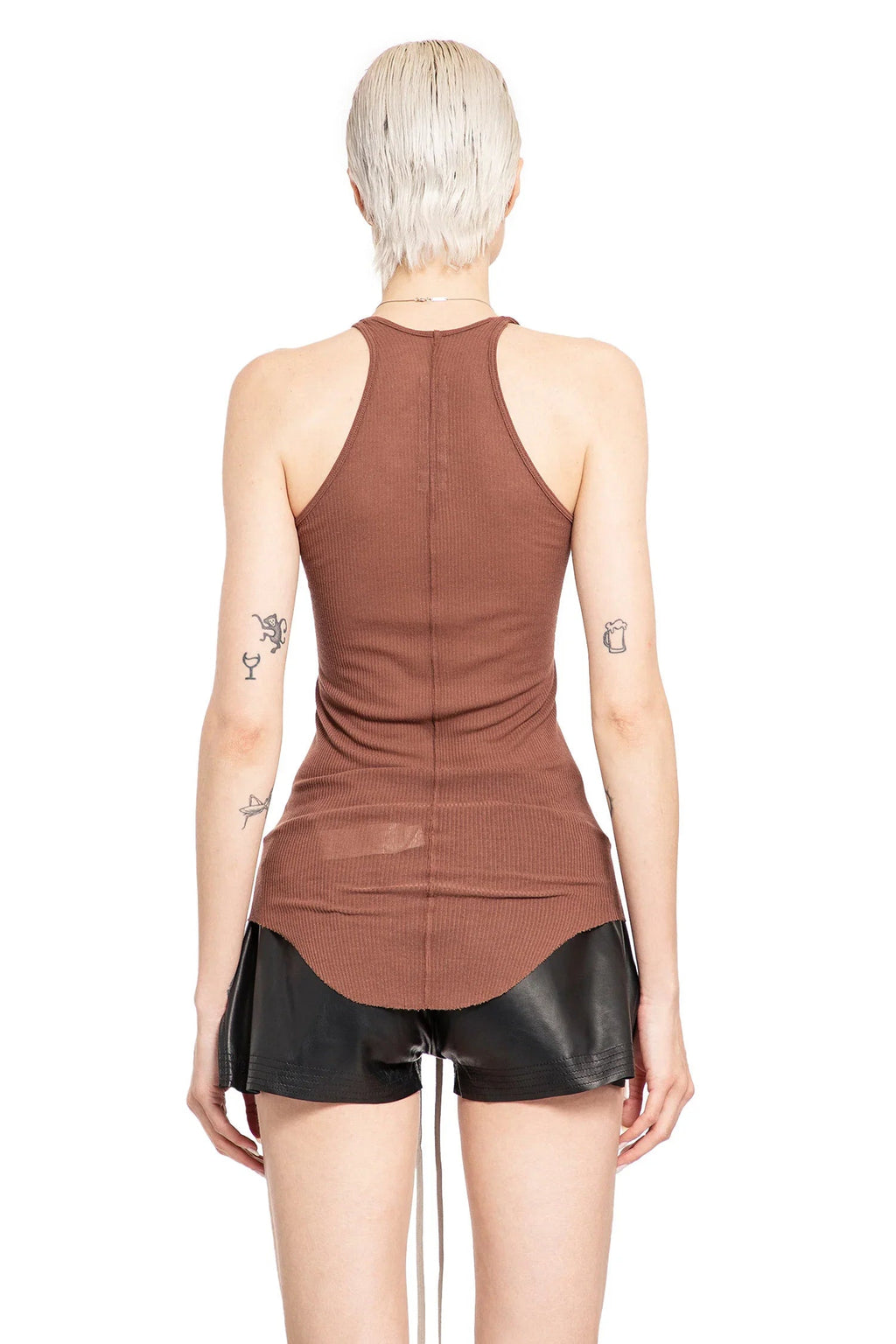 Basic Rib Tank In Viscose Silk Rib Jersey Rick owens – Гарантія оригінальності – детальний вид
